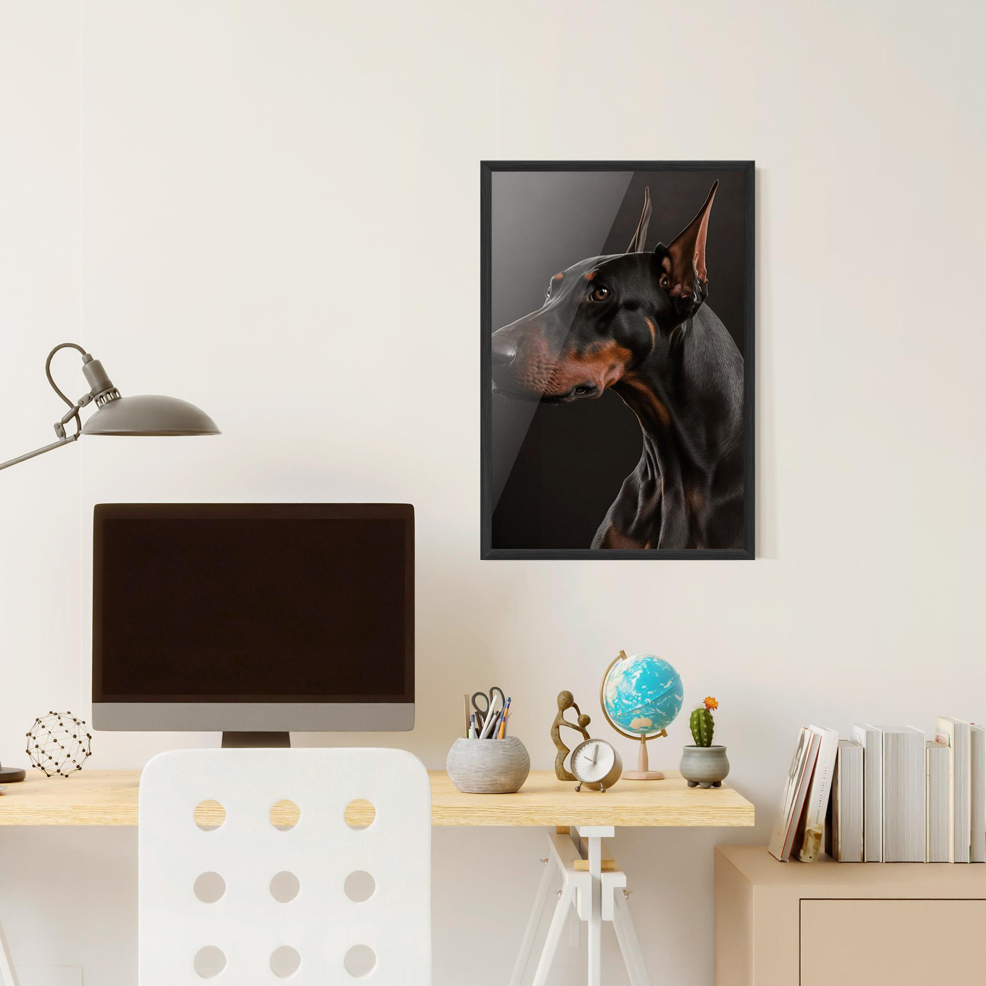 Poster Înrămat Doberman Dog Portrait mockup 6