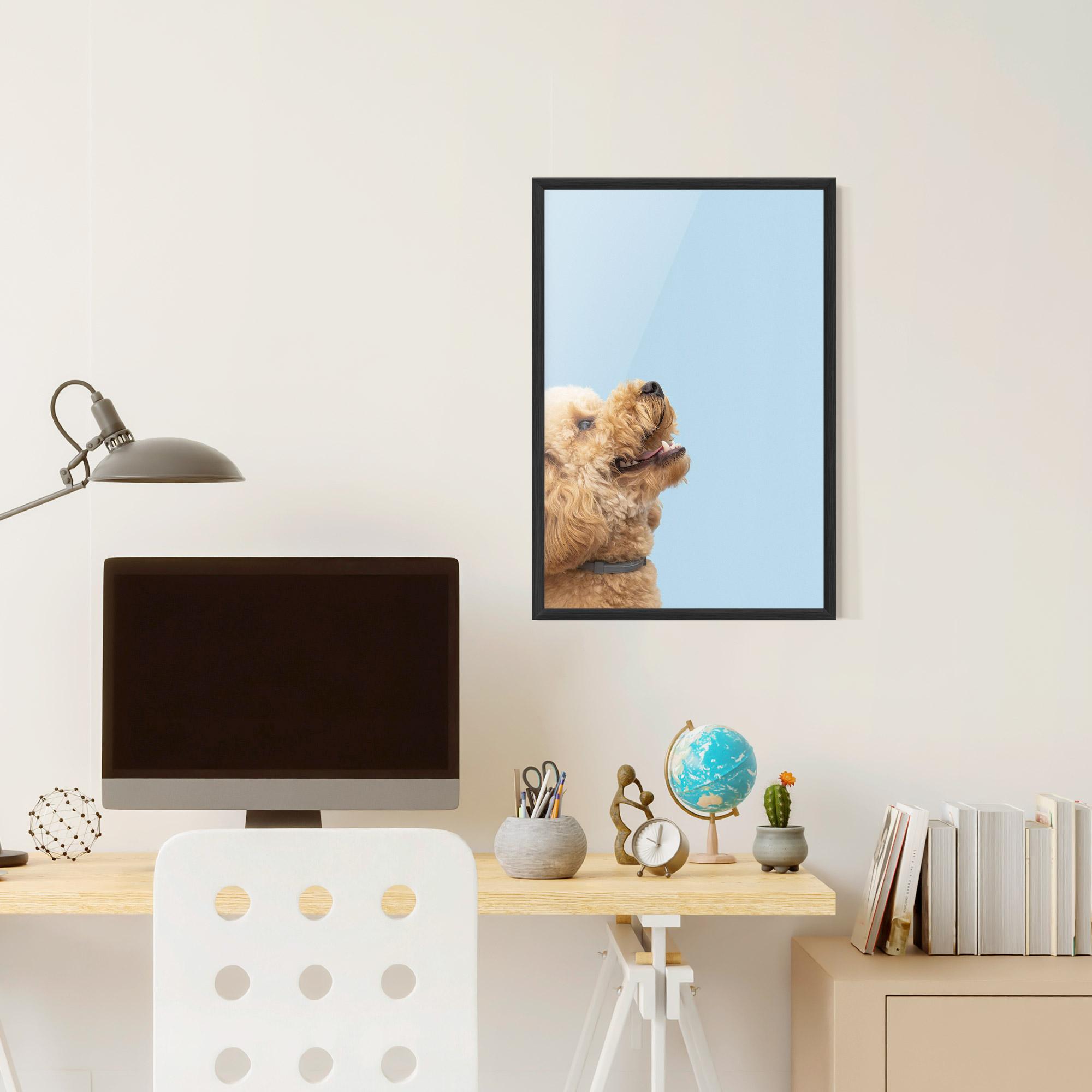 Poster Înrămat Yellow Cute Dog mockup 6