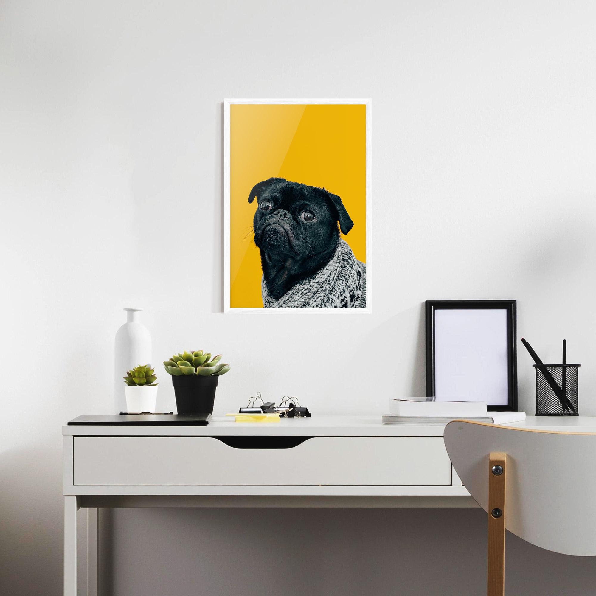 Poster Înrămat Black Pug mockup 7