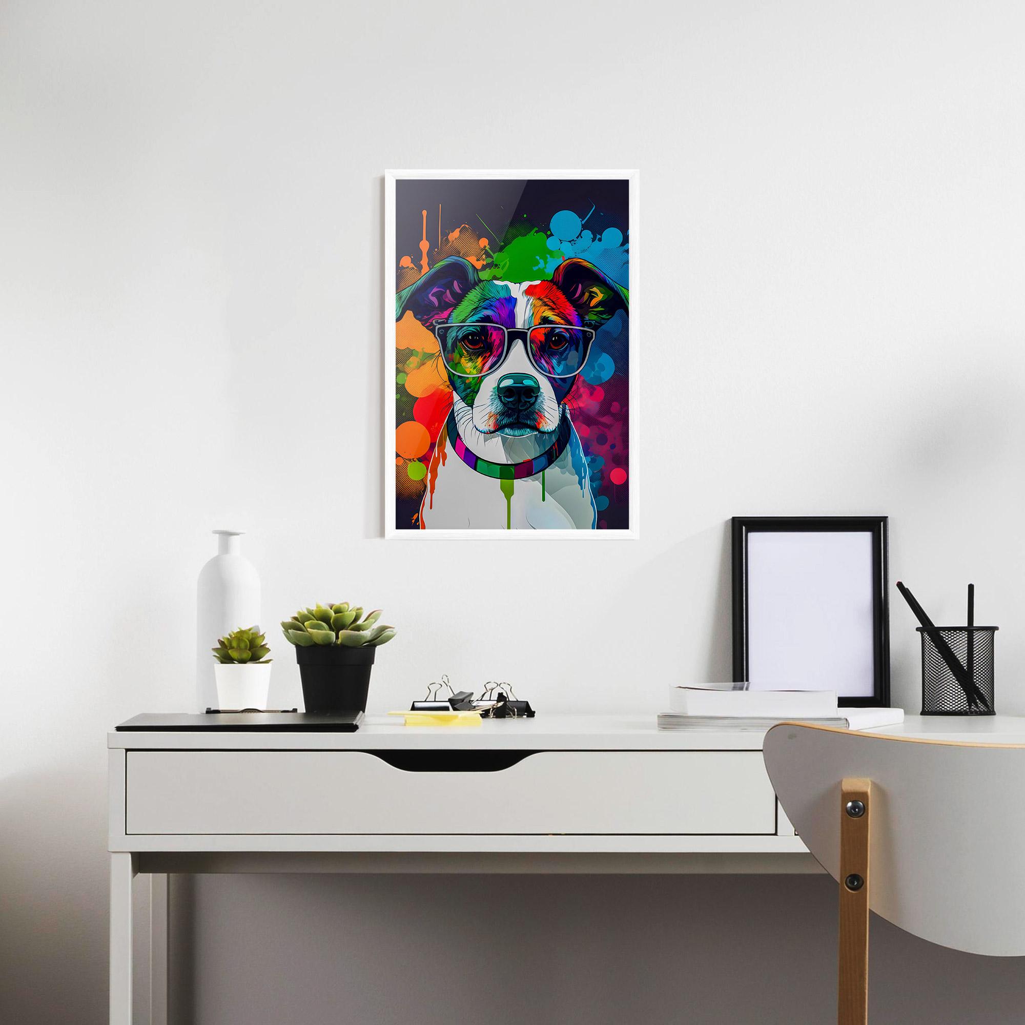 Poster Înrămat Colorful Dog mockup 7