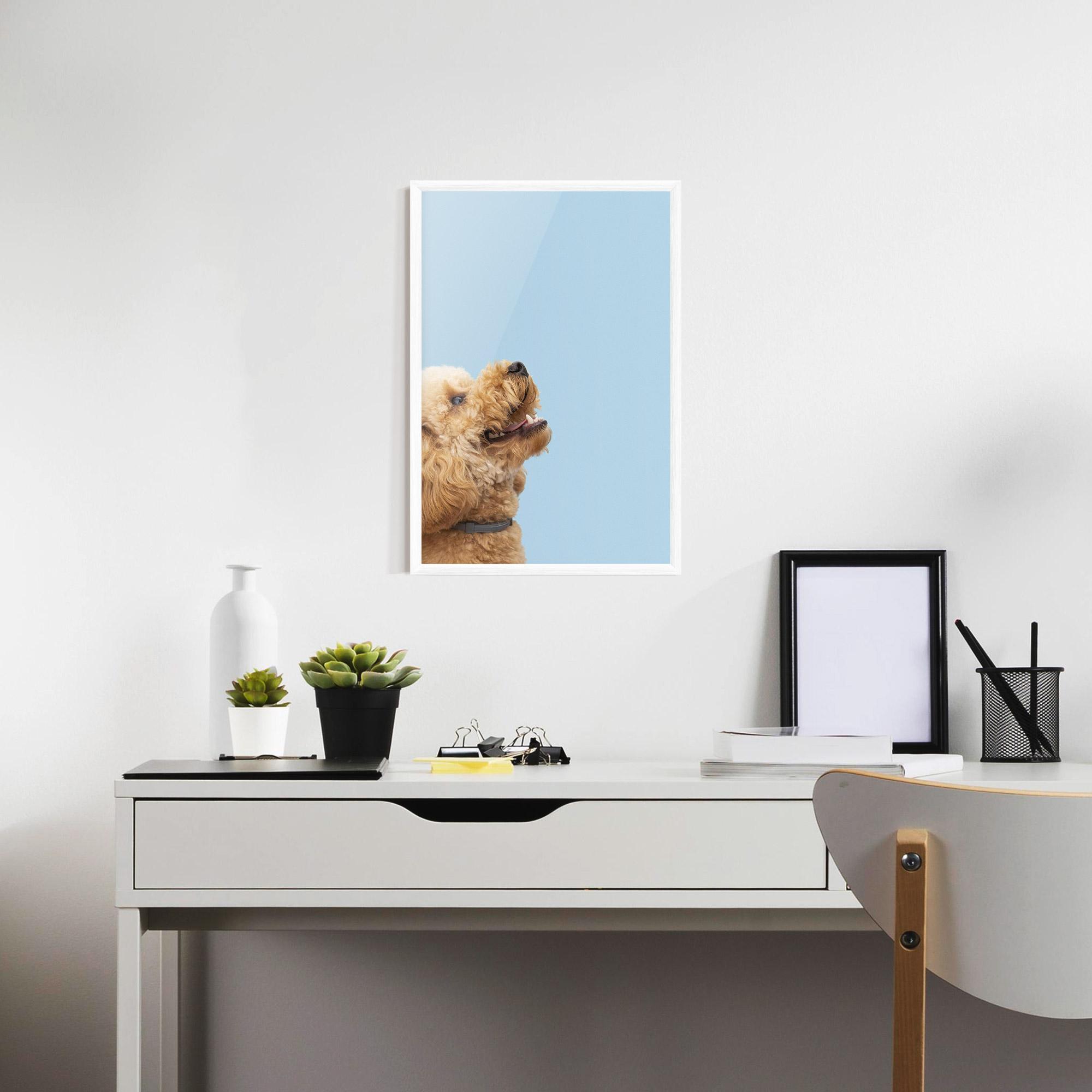 Poster Înrămat Yellow Cute Dog mockup 7