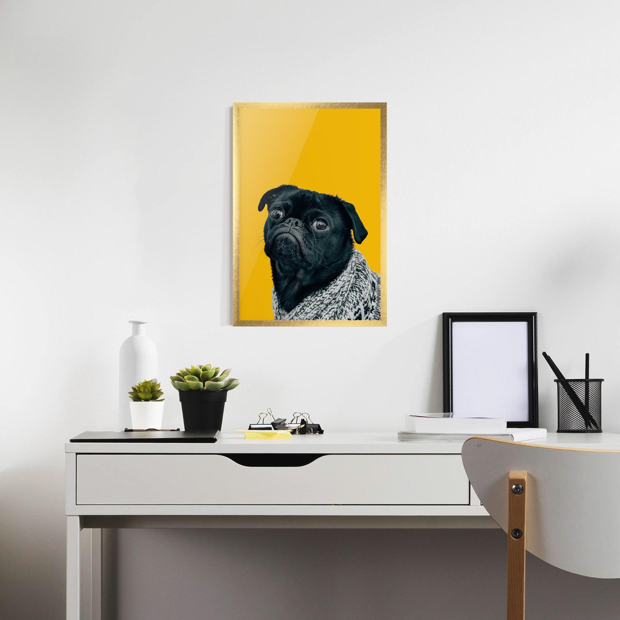Poster Înrămat Black Pug mockup 7
