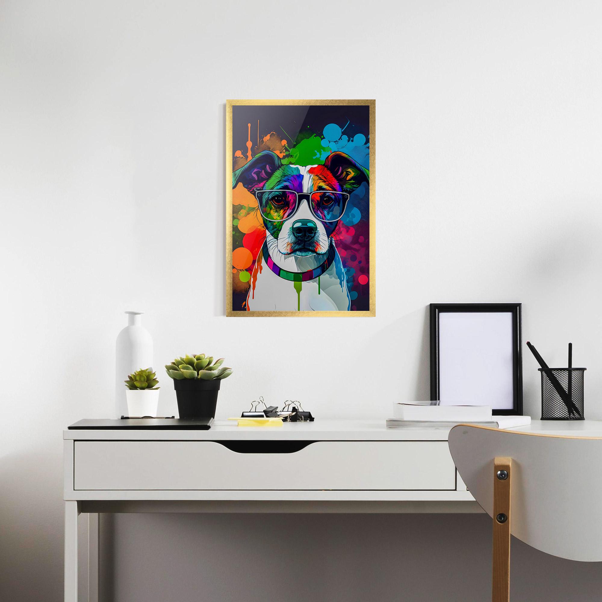 Poster Înrămat Colorful Dog mockup 7