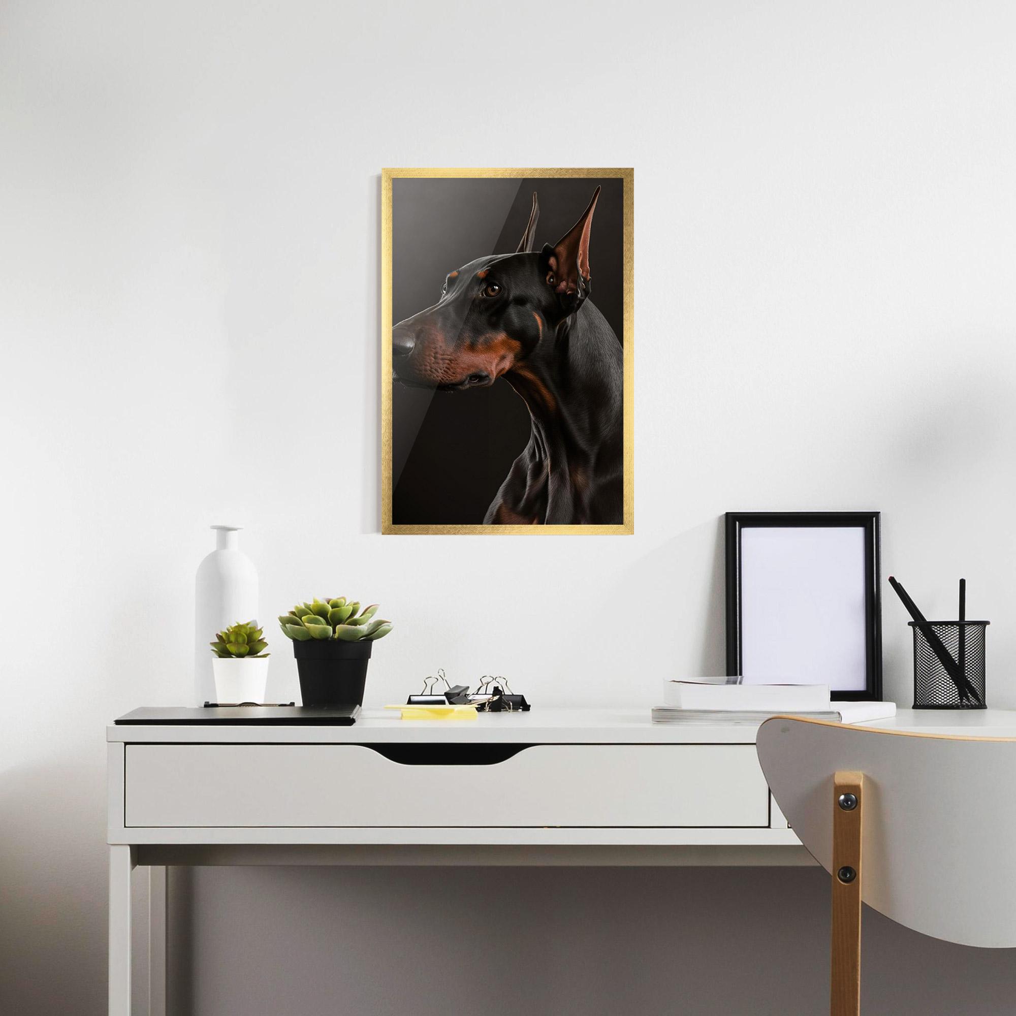 Poster Înrămat Doberman Dog Portrait mockup 7