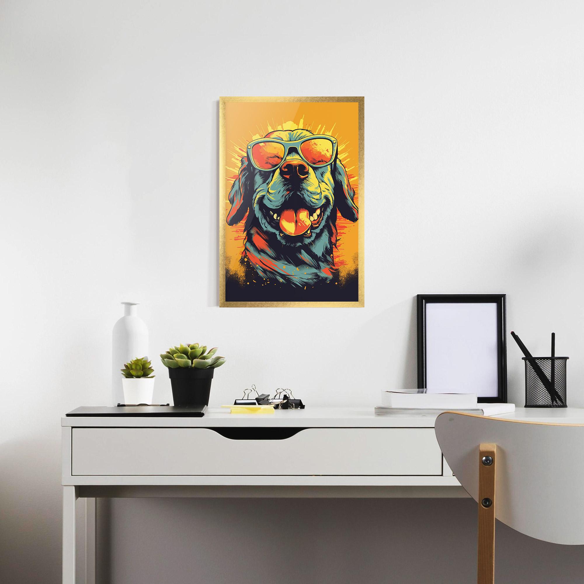 Poster Înrămat Sunglasses Dog mockup 7
