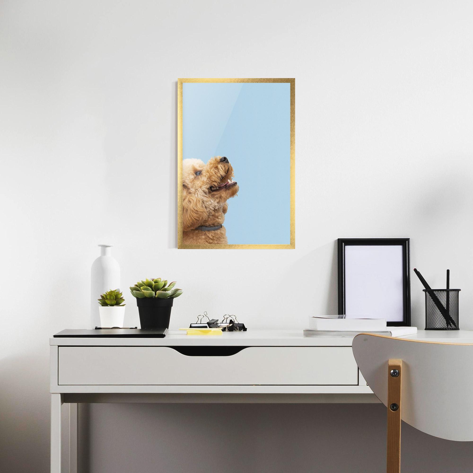 Poster Înrămat Yellow Cute Dog mockup 7