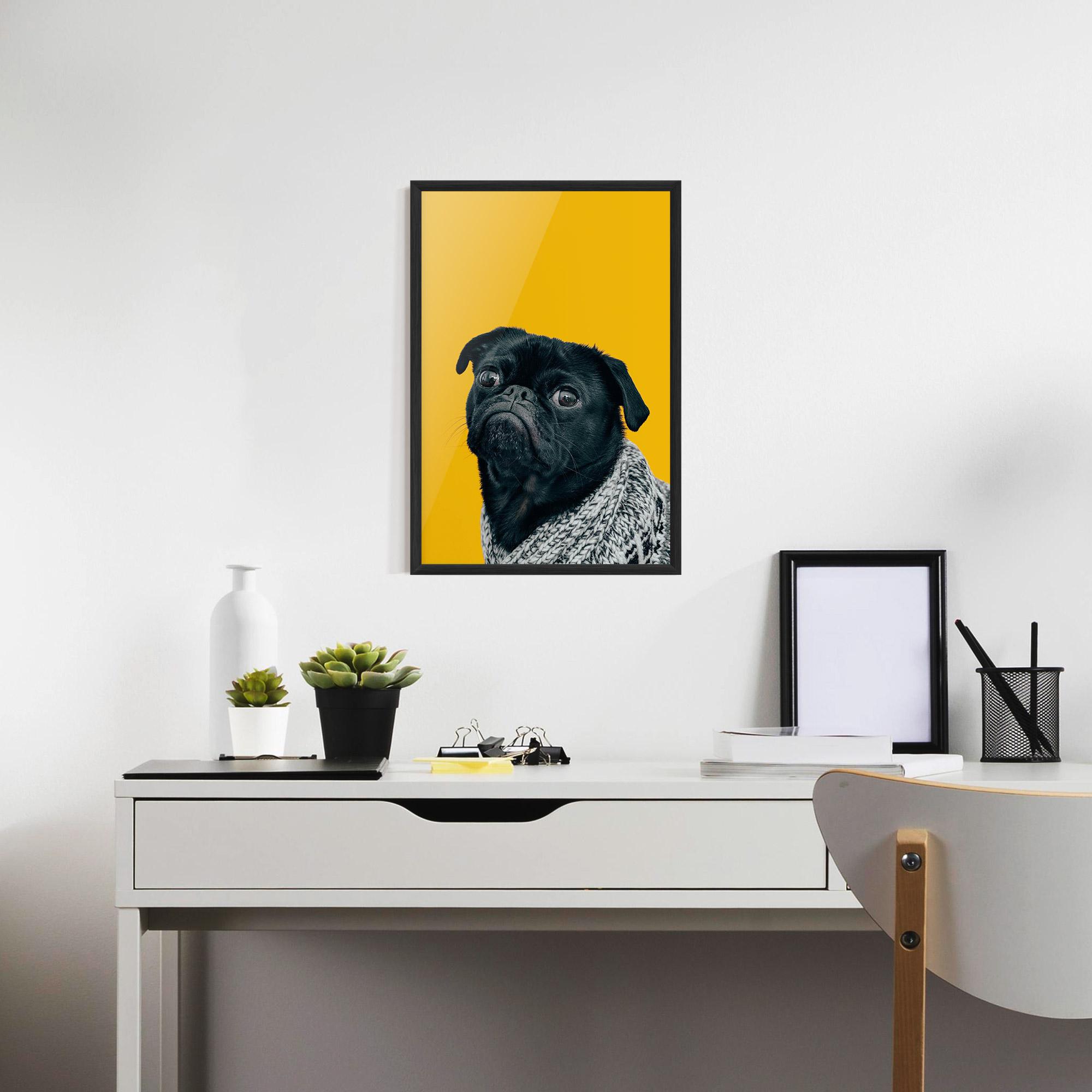 Poster Înrămat Black Pug mockup 7