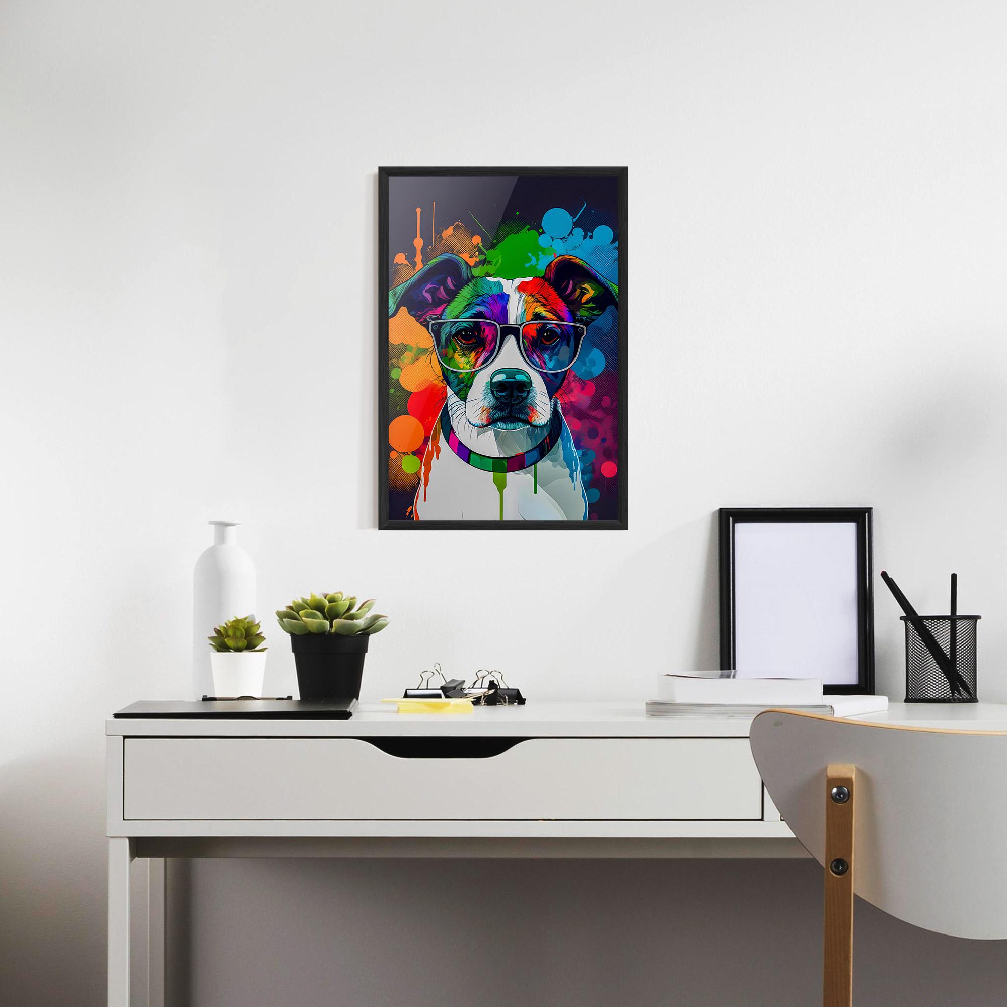 Poster Înrămat Colorful Dog mockup 7