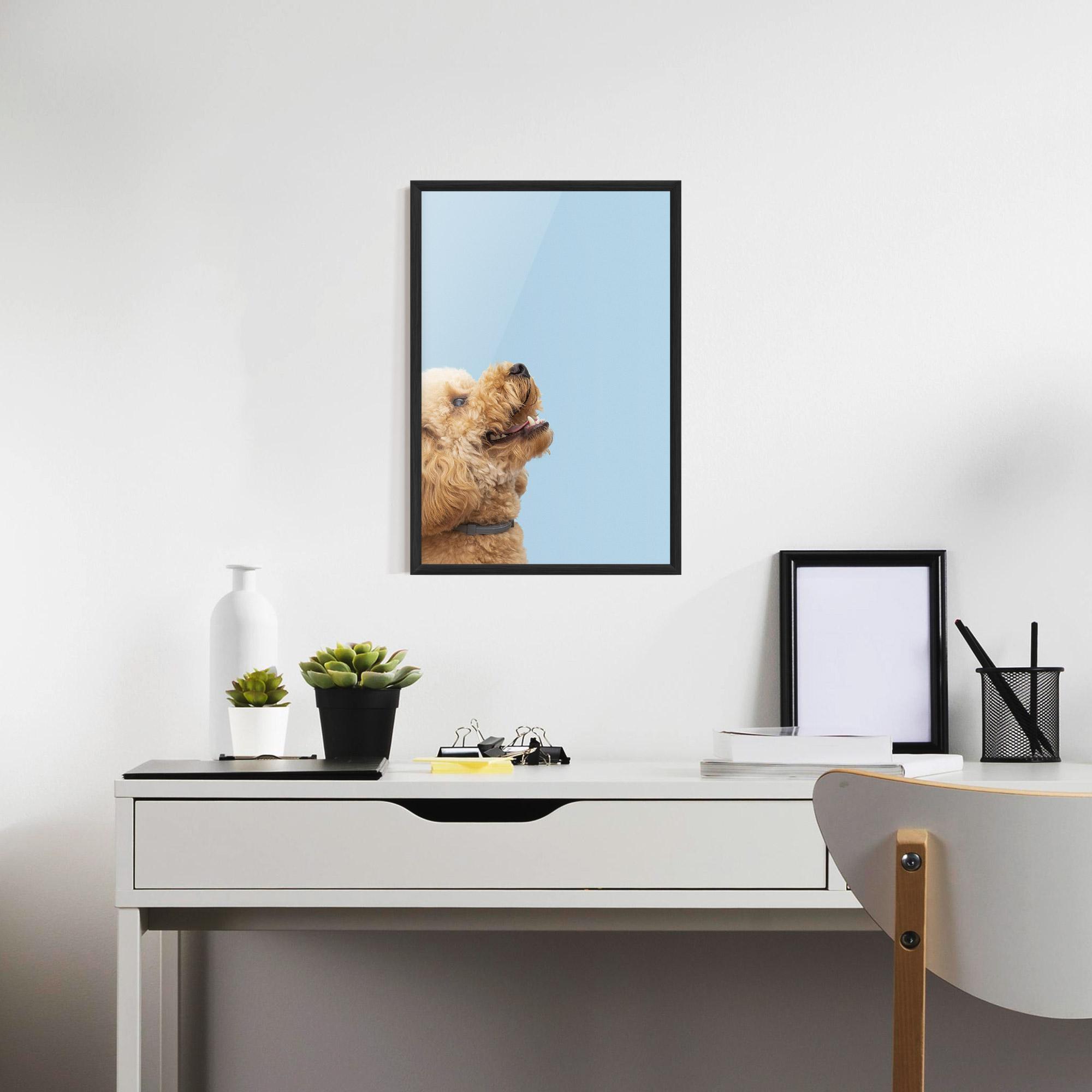 Poster Înrămat Yellow Cute Dog mockup 7