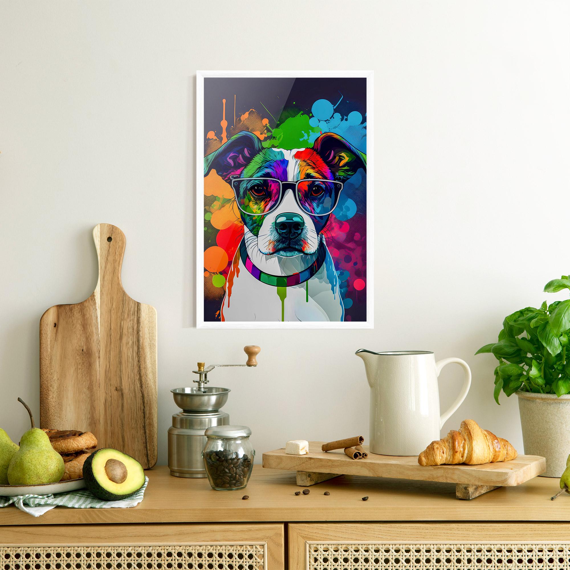 Poster Înrămat Colorful Dog mockup 8