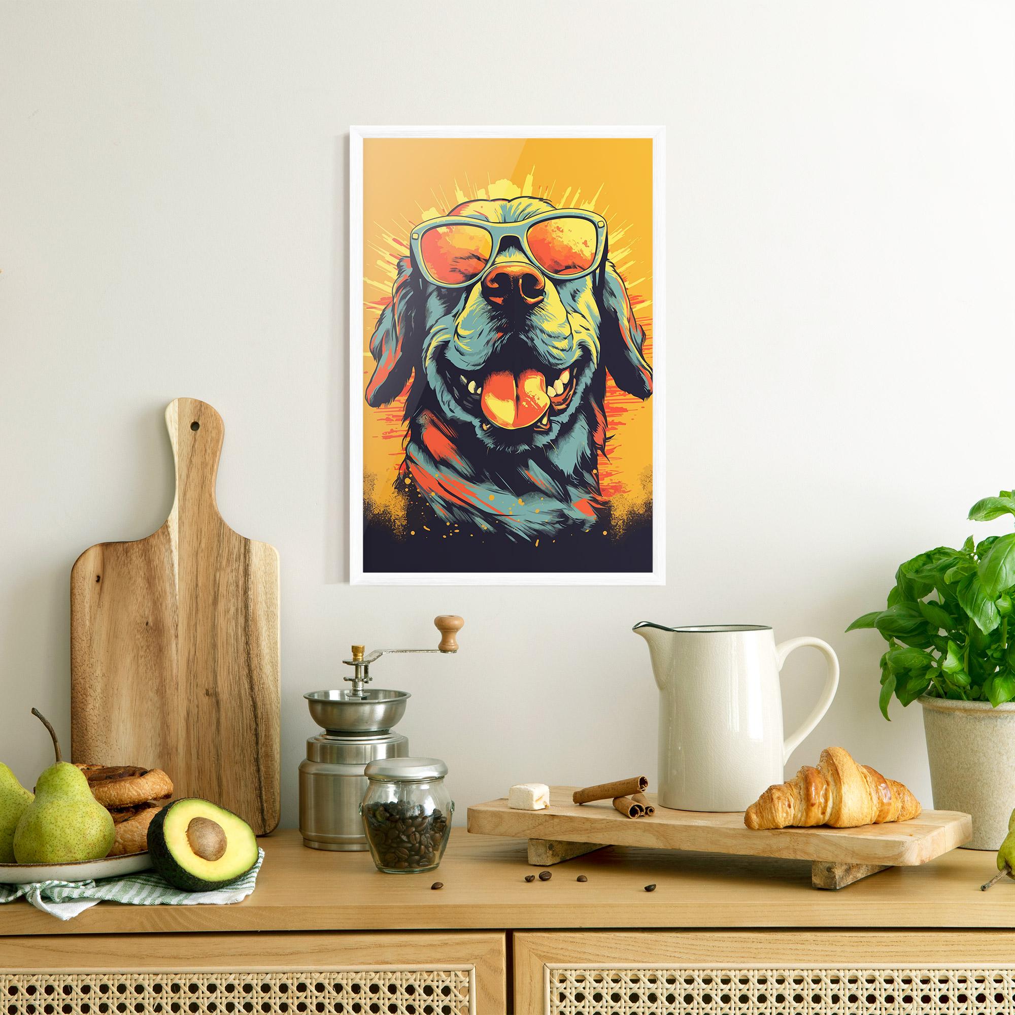 Poster Înrămat Sunglasses Dog mockup 8
