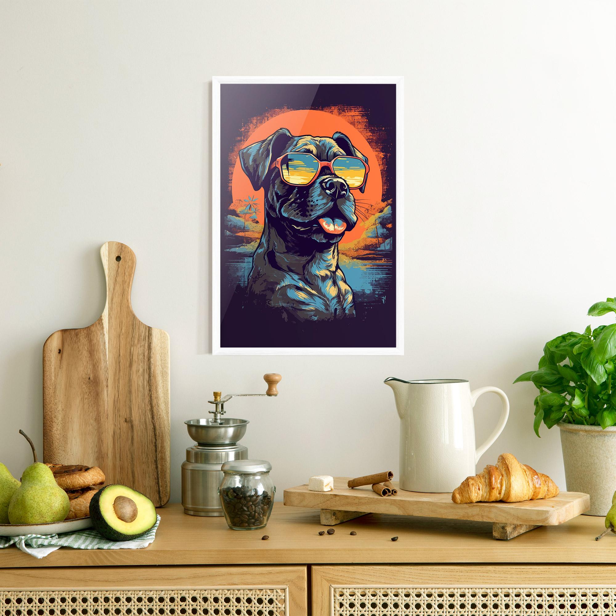 Poster Înrămat Sunset Dog mockup 8