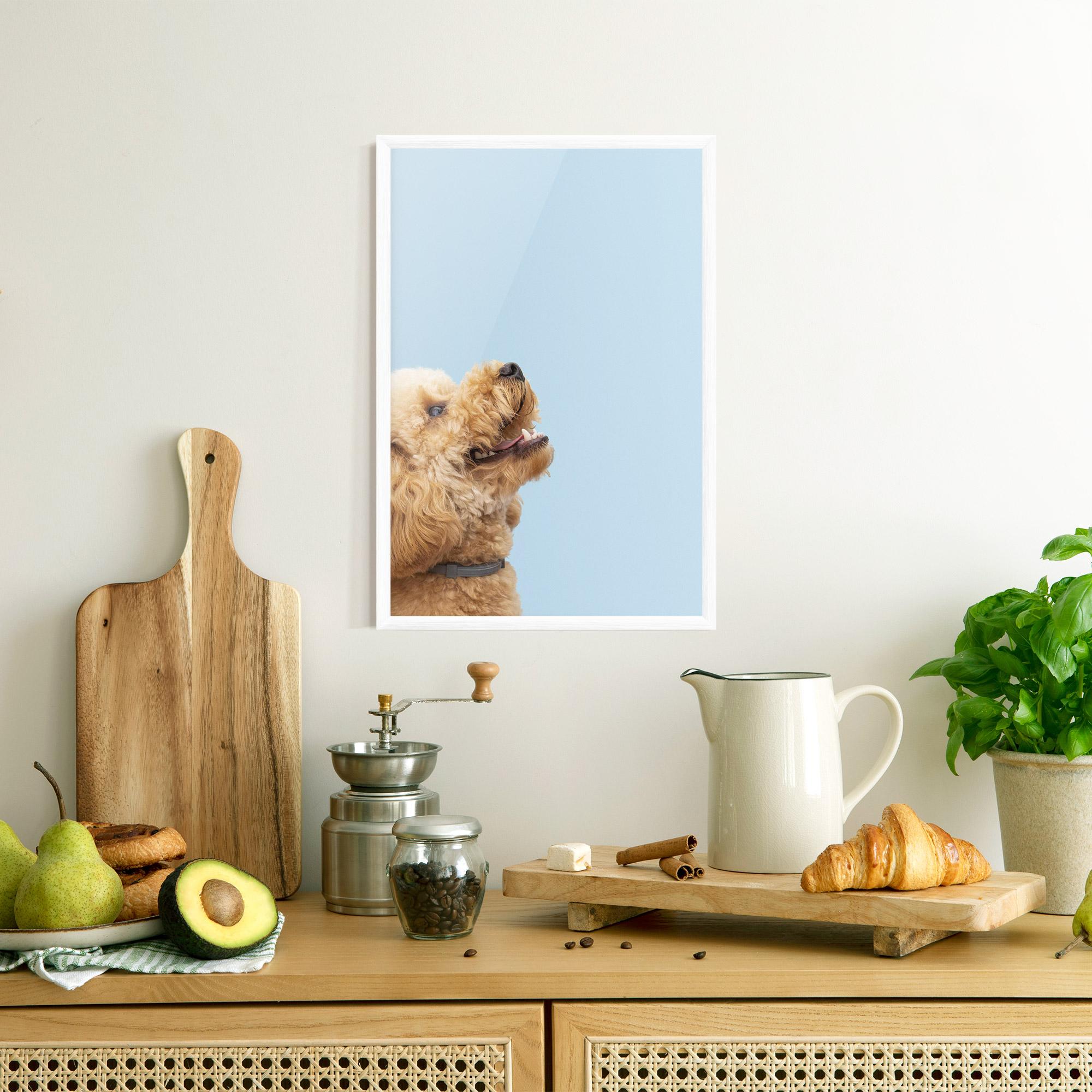 Poster Înrămat Yellow Cute Dog mockup 8