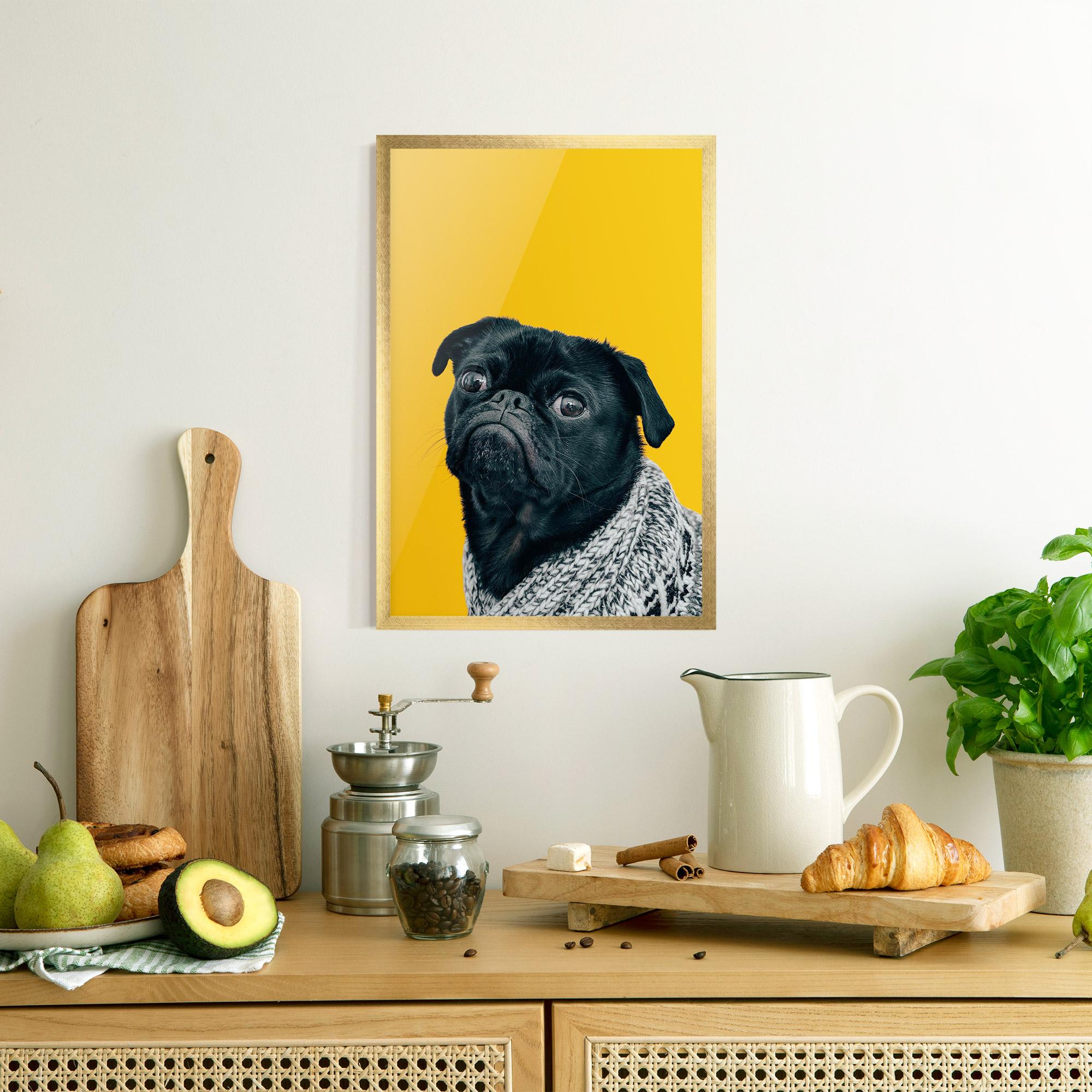 Poster Înrămat Black Pug mockup 8