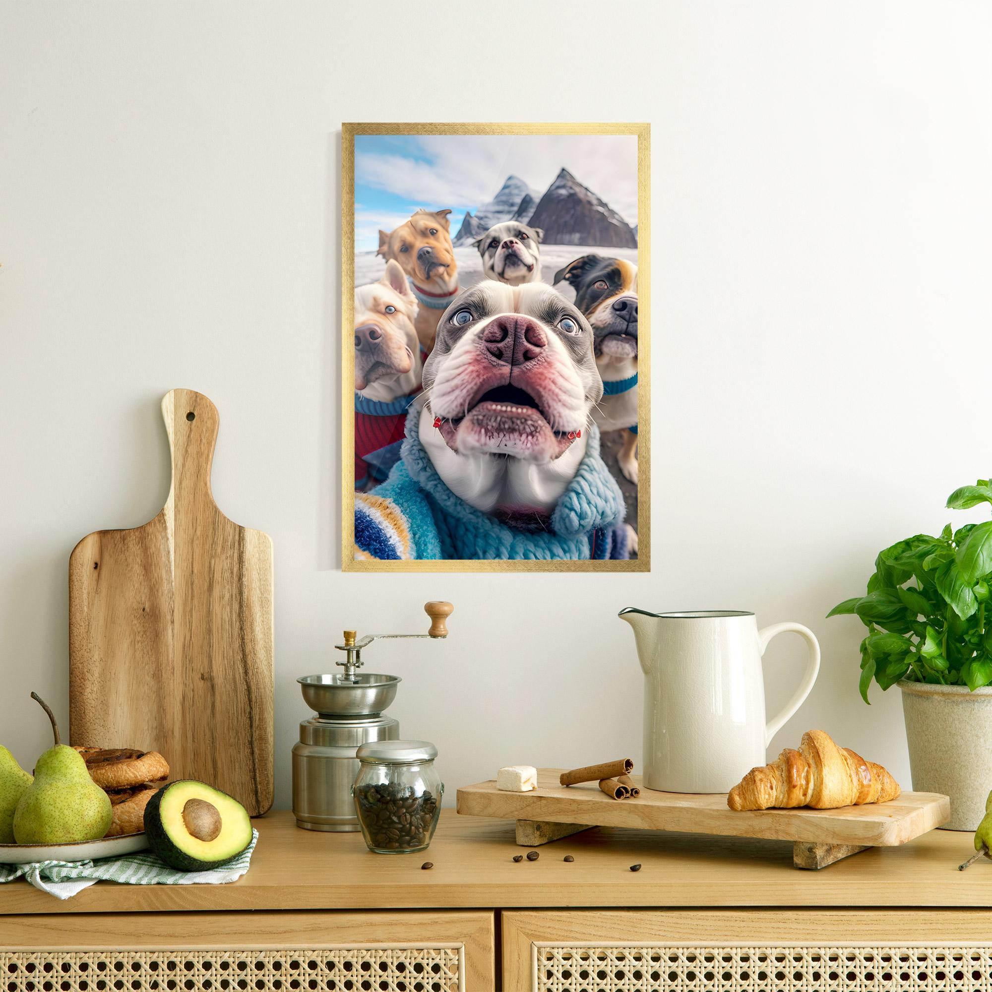 Poster Înrămat Dogs Selfie Group mockup 8
