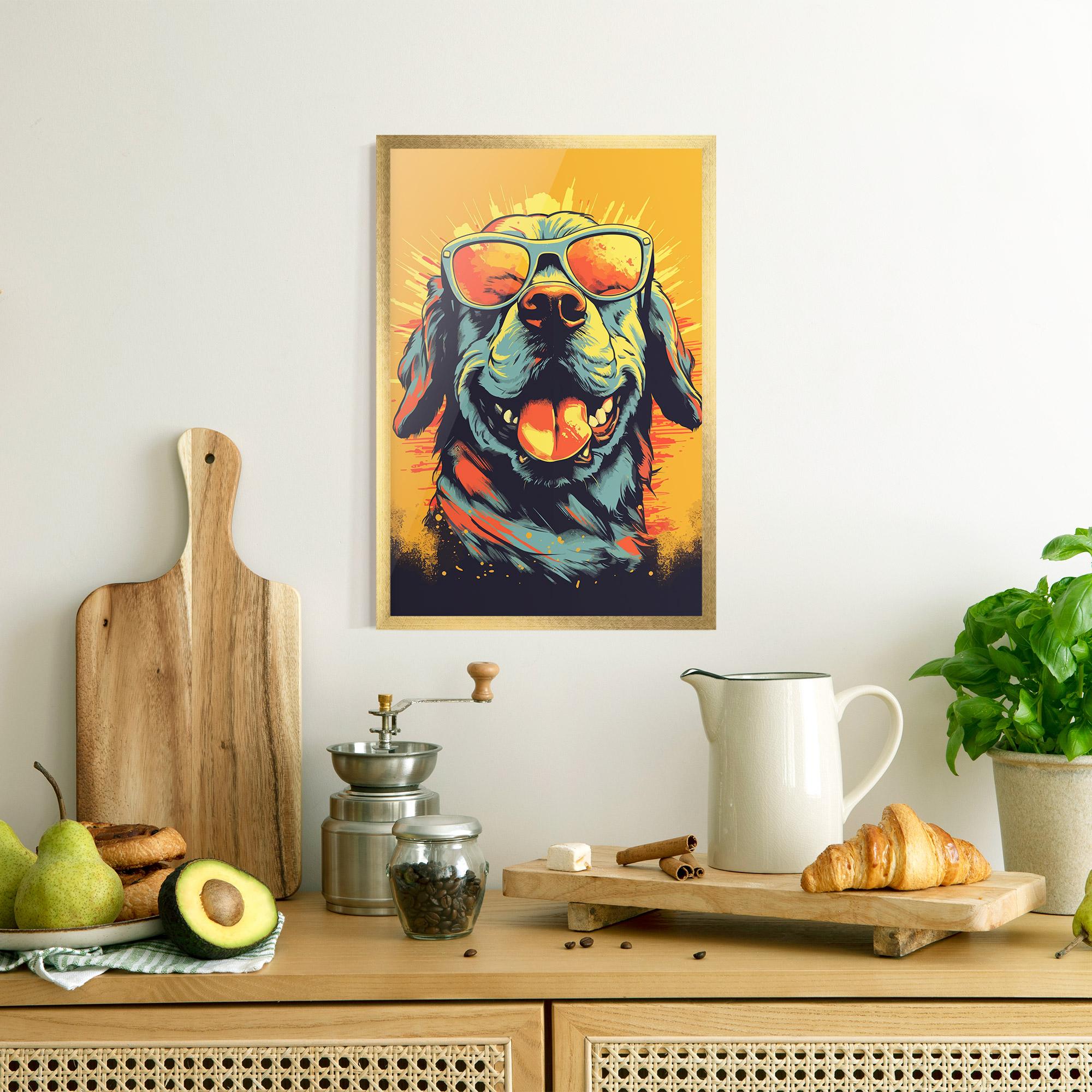 Poster Înrămat Sunglasses Dog mockup 8