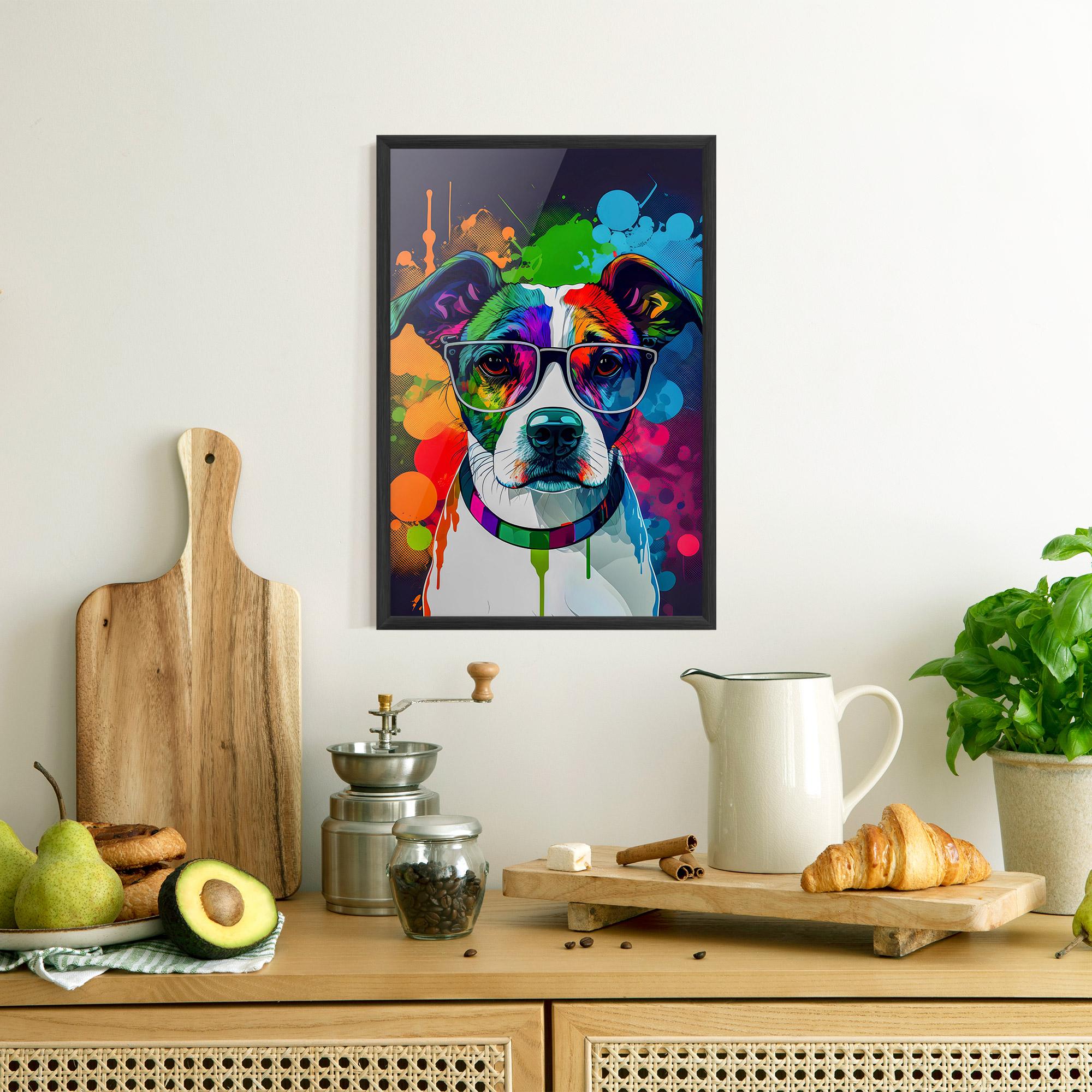 Poster Înrămat Colorful Dog mockup 8