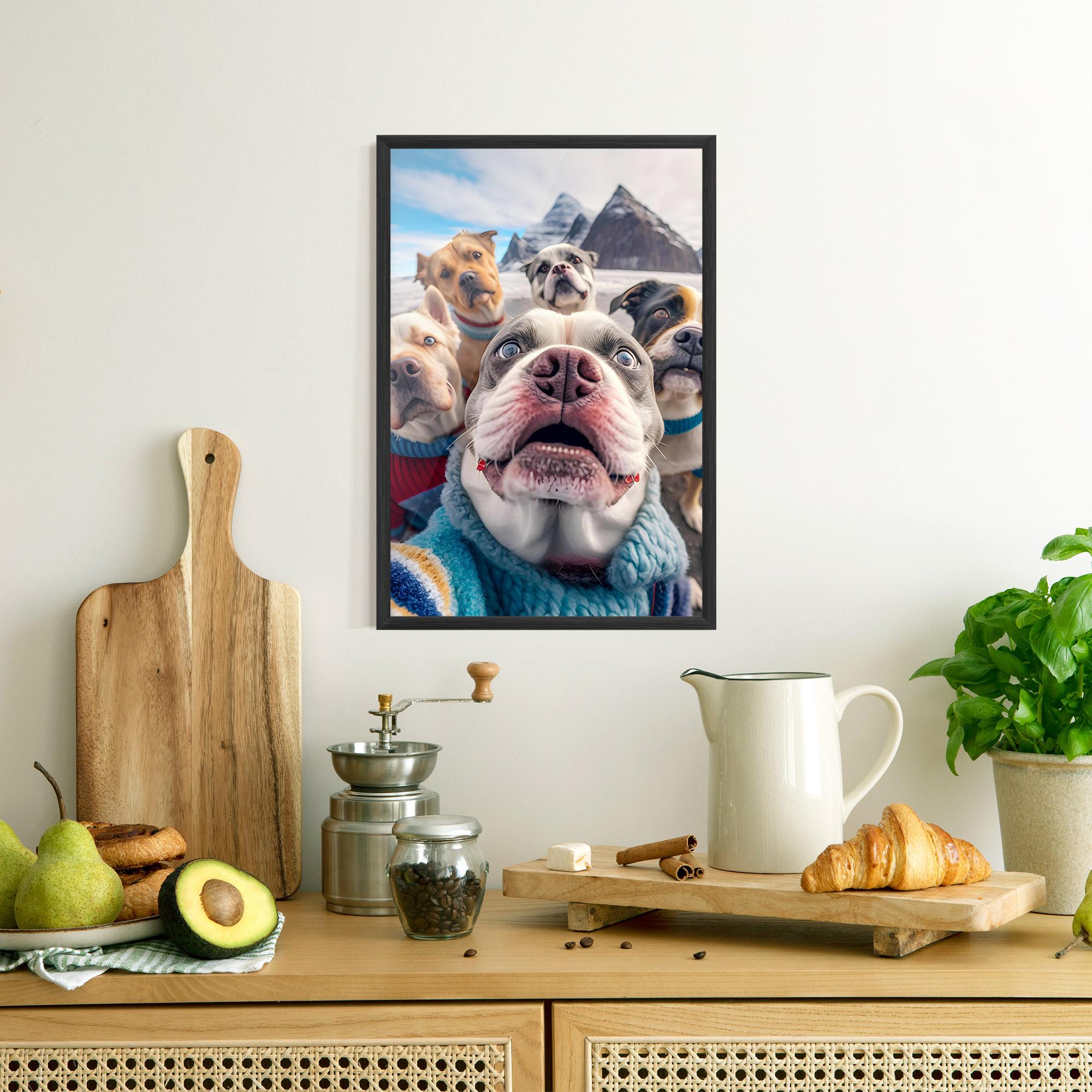Poster Înrămat Dogs Selfie Group mockup 8