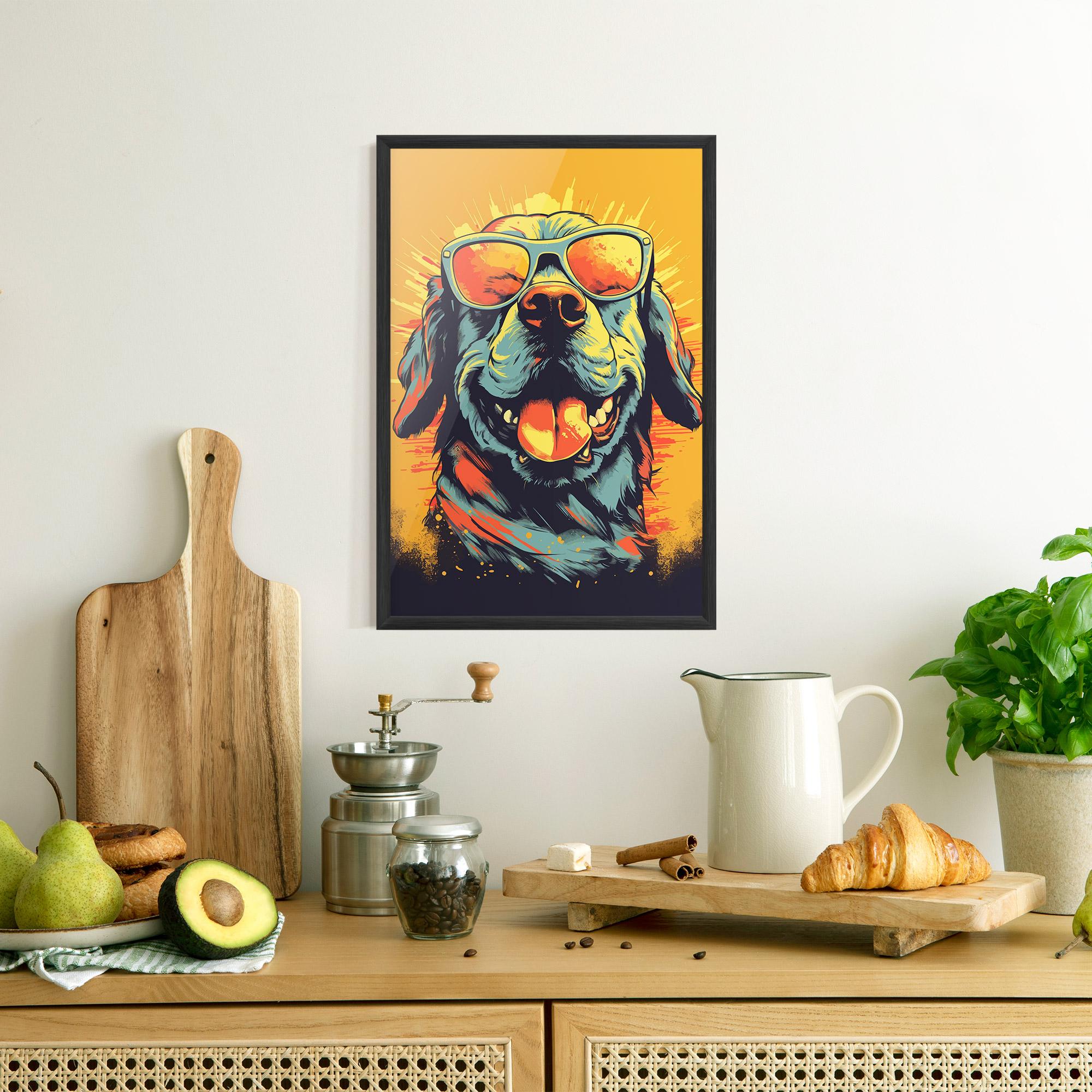 Poster Înrămat Sunglasses Dog mockup 8