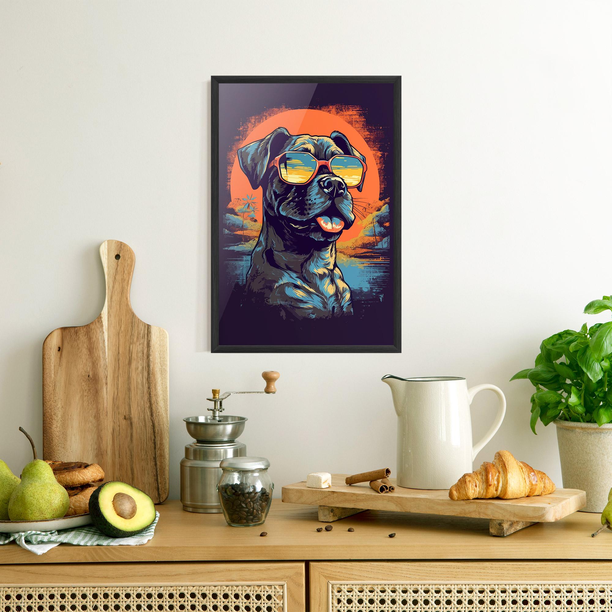 Poster Înrămat Sunset Dog mockup 8