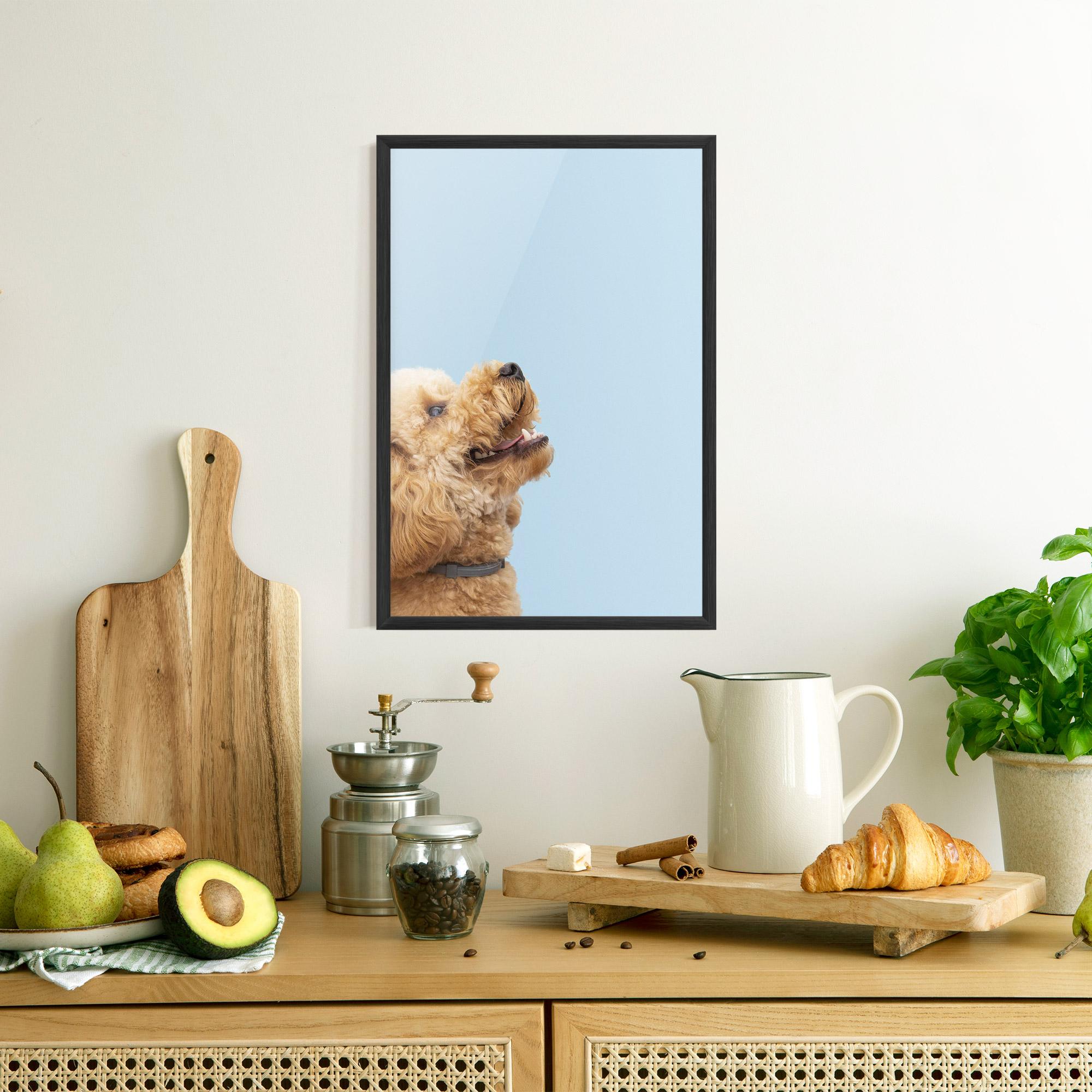 Poster Înrămat Yellow Cute Dog mockup 8