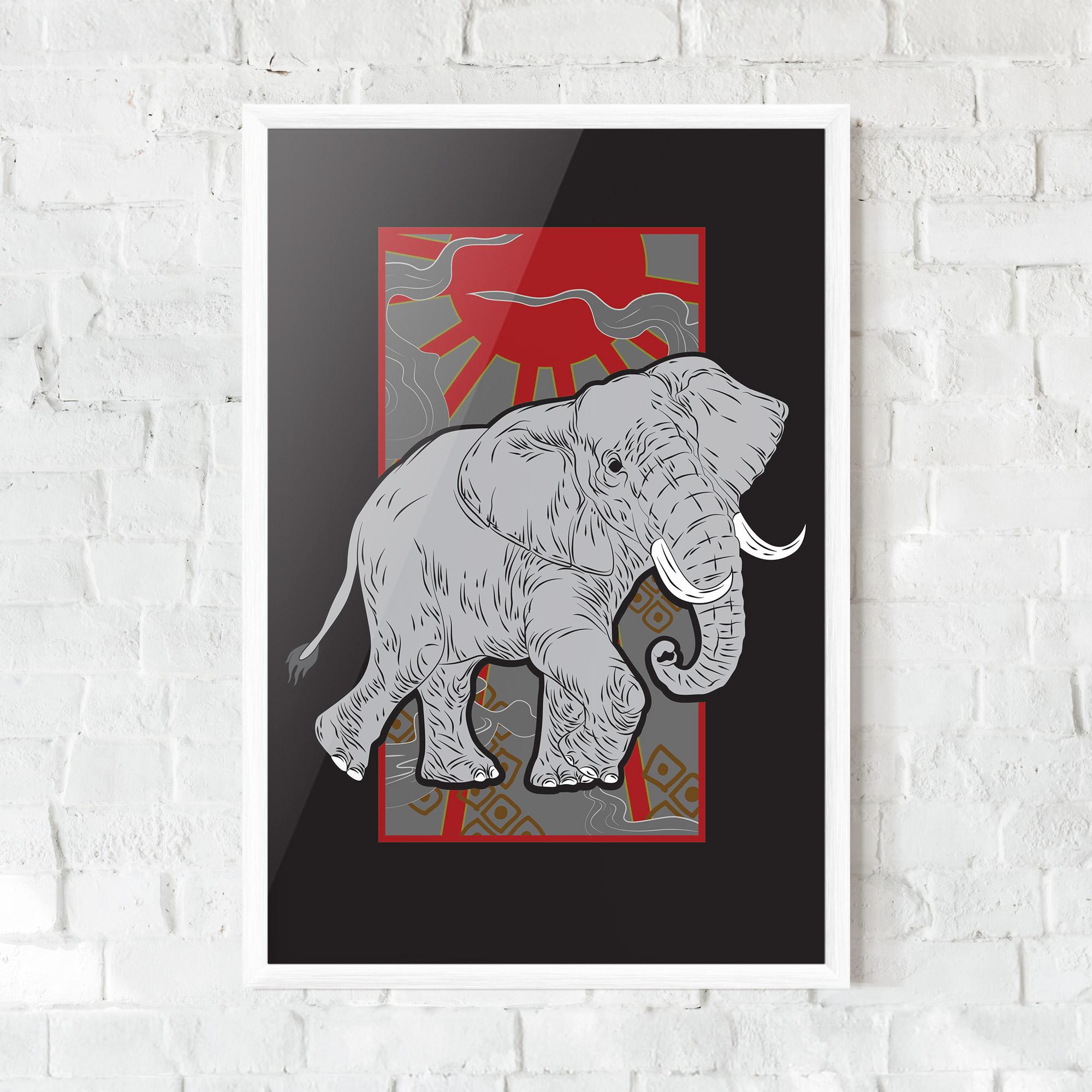 Poster Înrămat Asian Elephant mockup 0