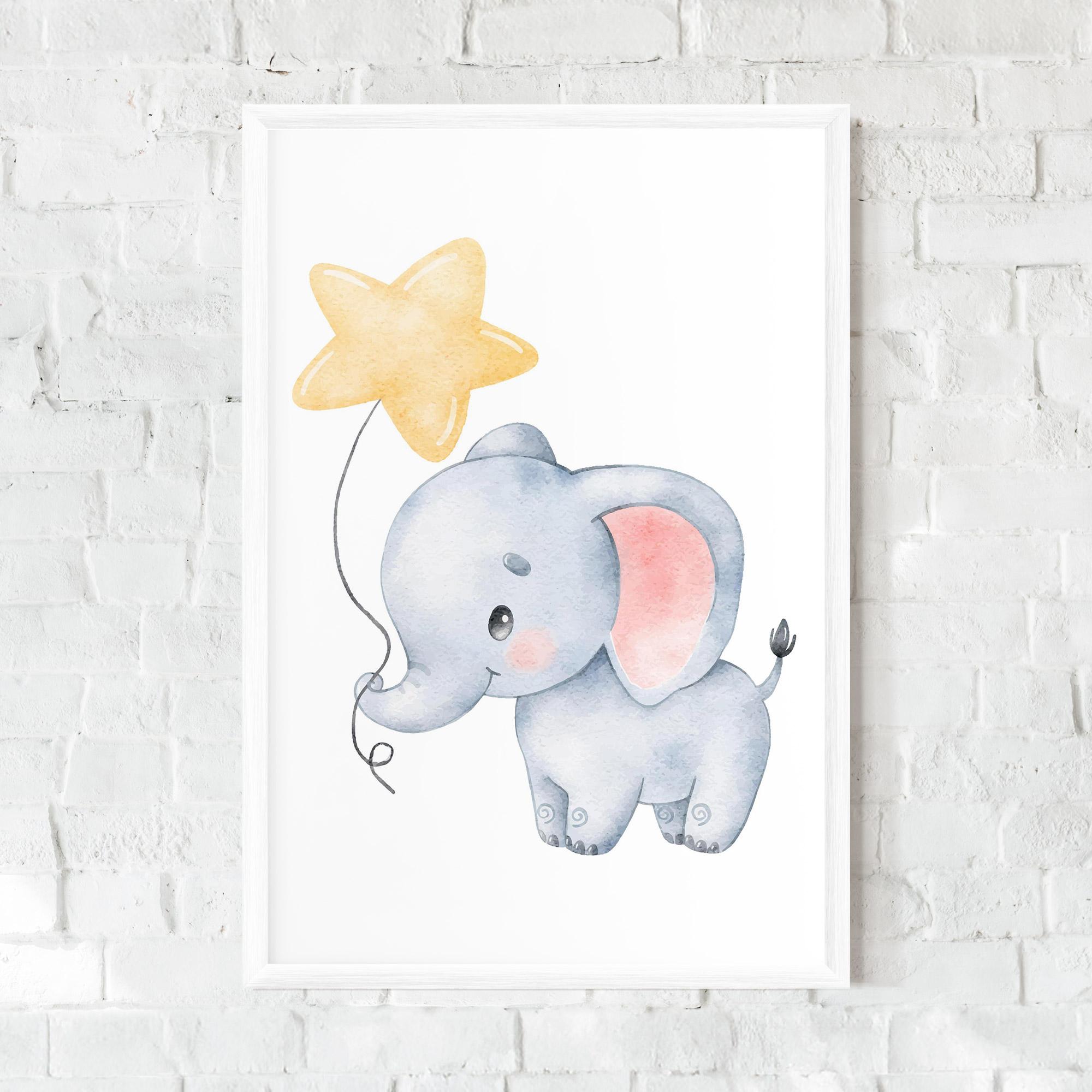 Poster Înrămat Baby Elephant Kids mockup 0