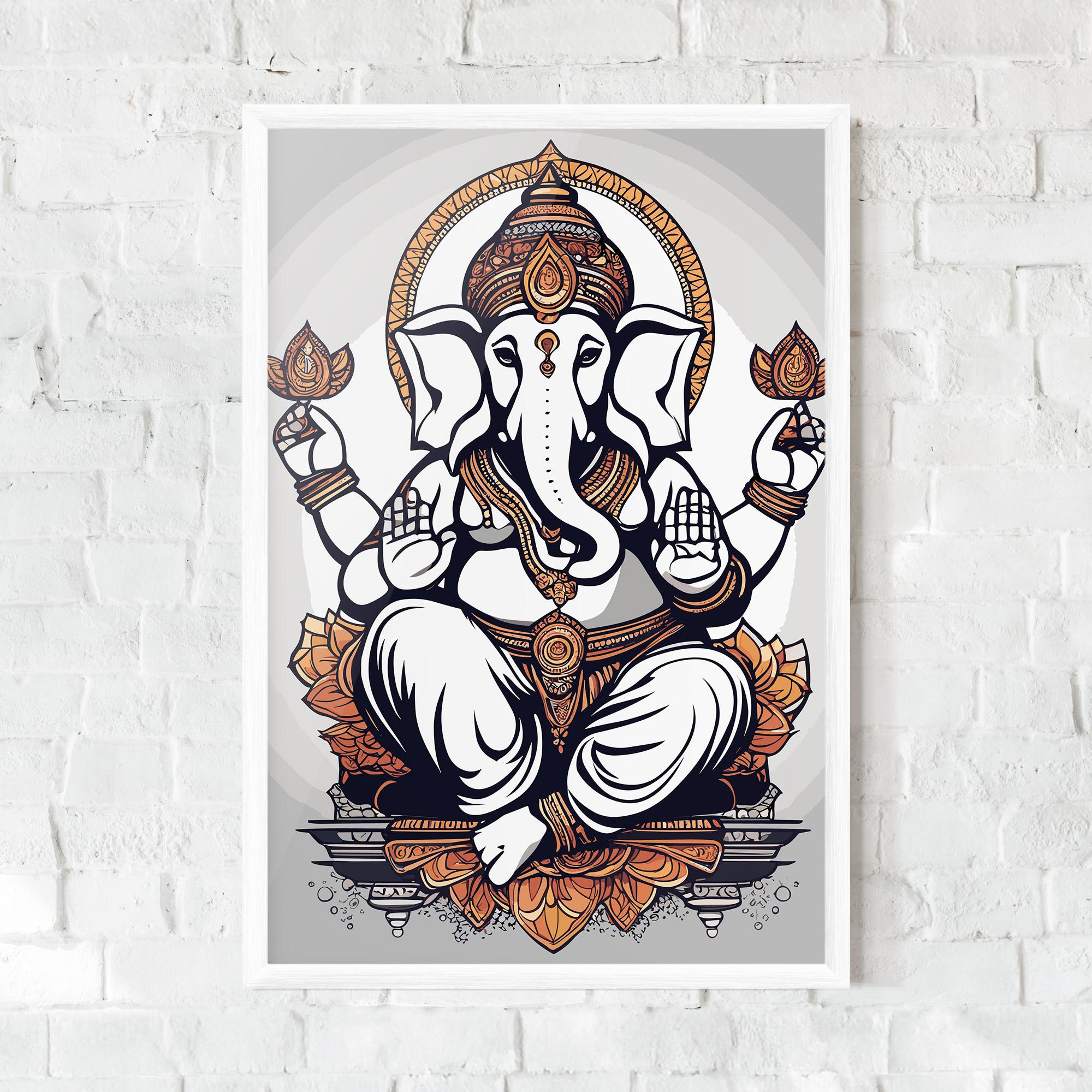 Poster Înrămat Chaturthi Grey mockup 0