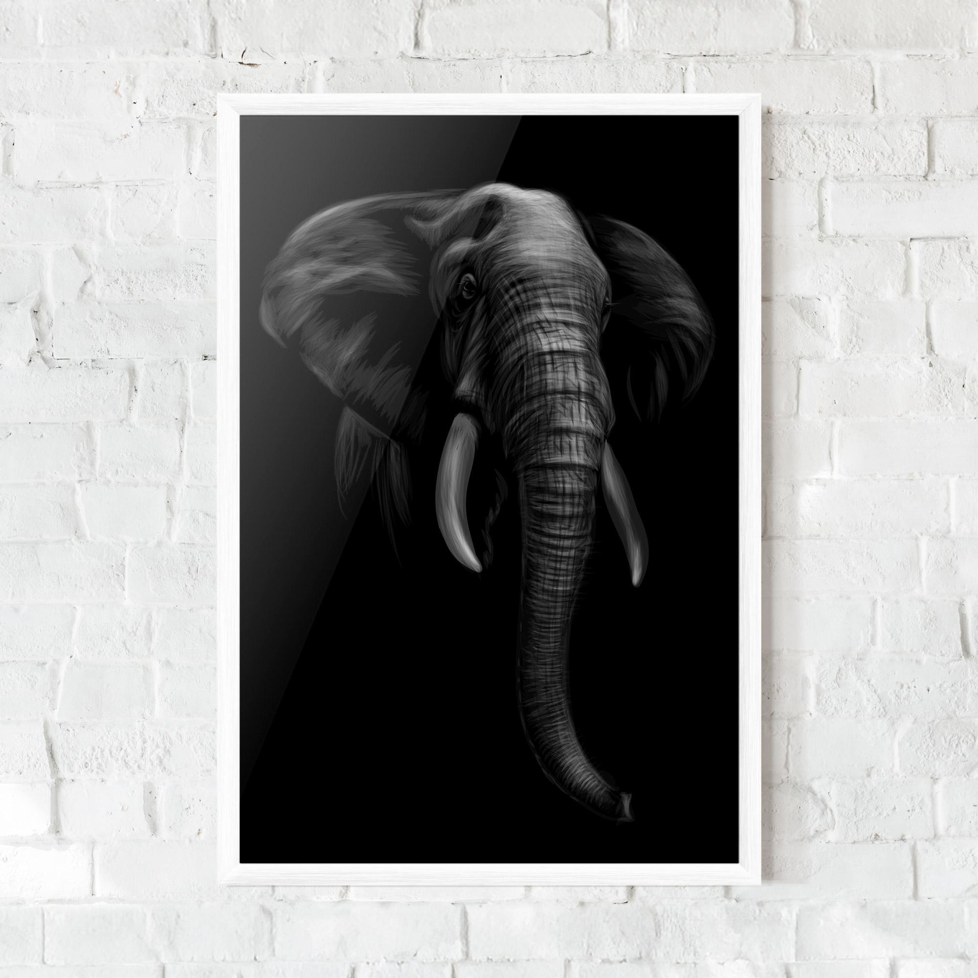 Poster Înrămat Elephant Head mockup 0