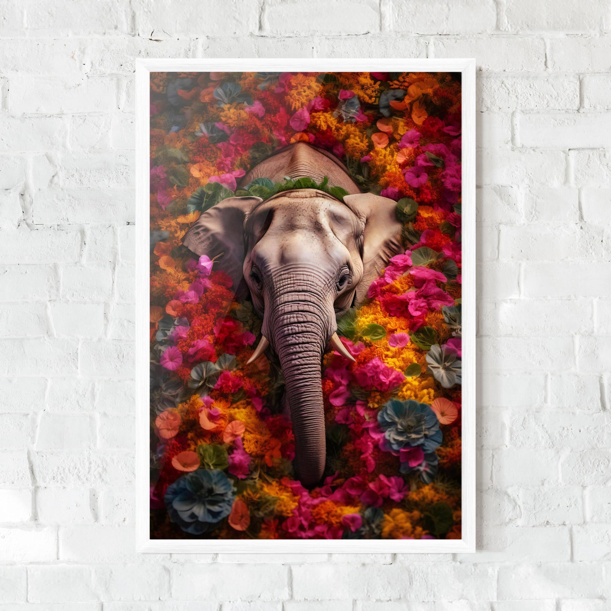 Poster Înrămat Flower Elephant mockup 0