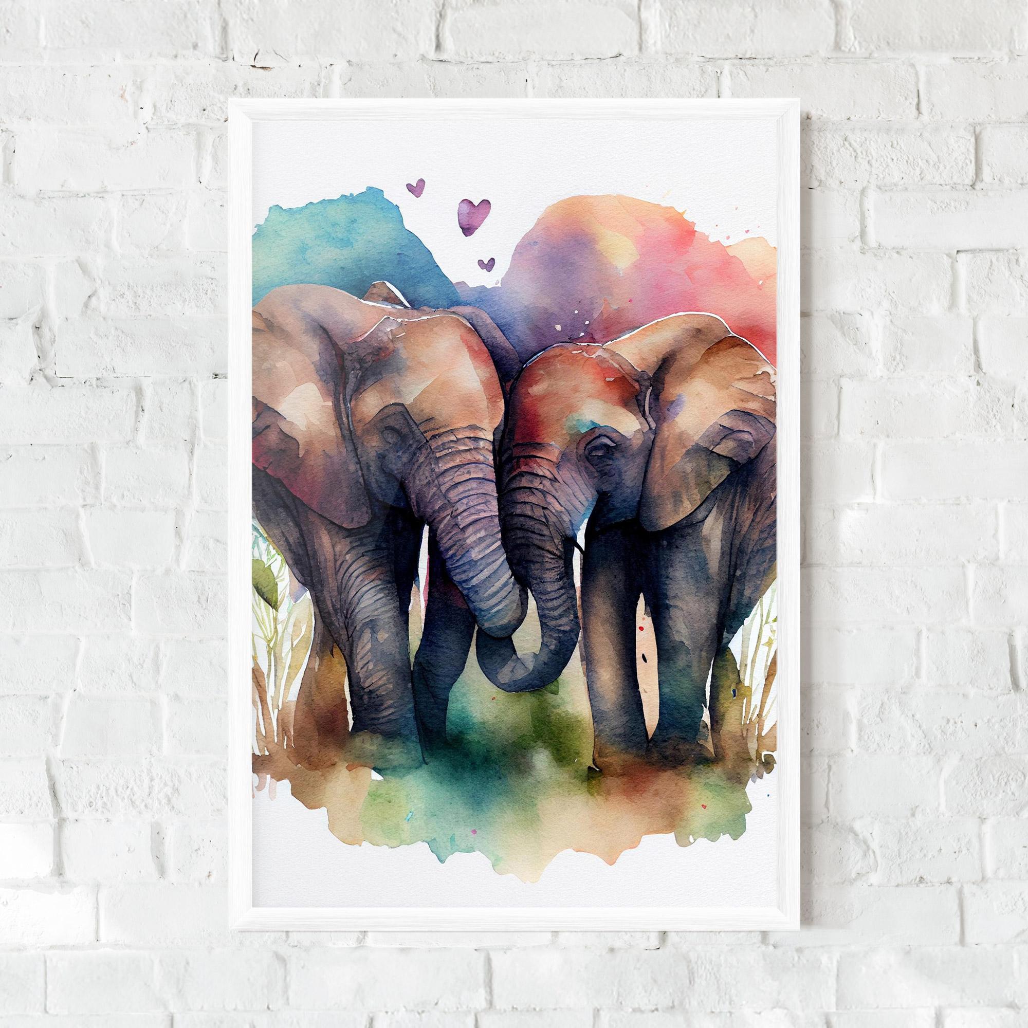 Poster Înrămat Watercolor Love mockup 0