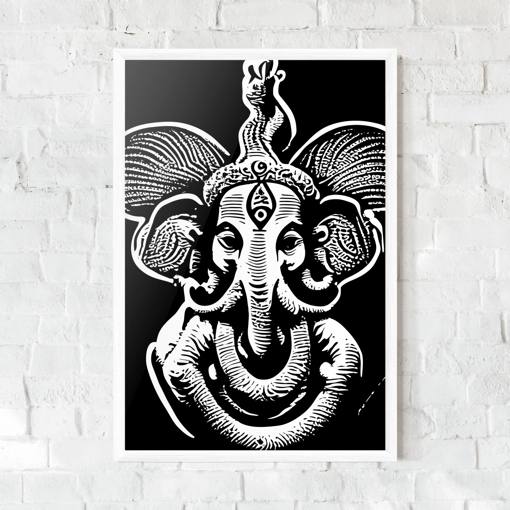 Poster Înrămat White Head Elephant mockup 0