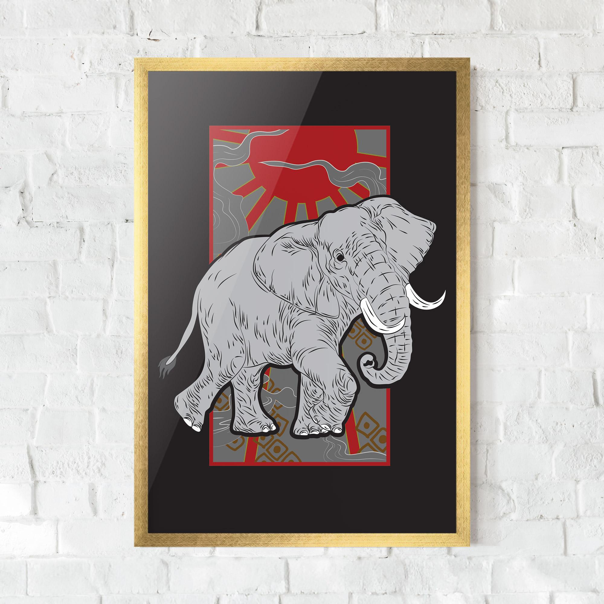 Poster Înrămat Asian Elephant mockup 0