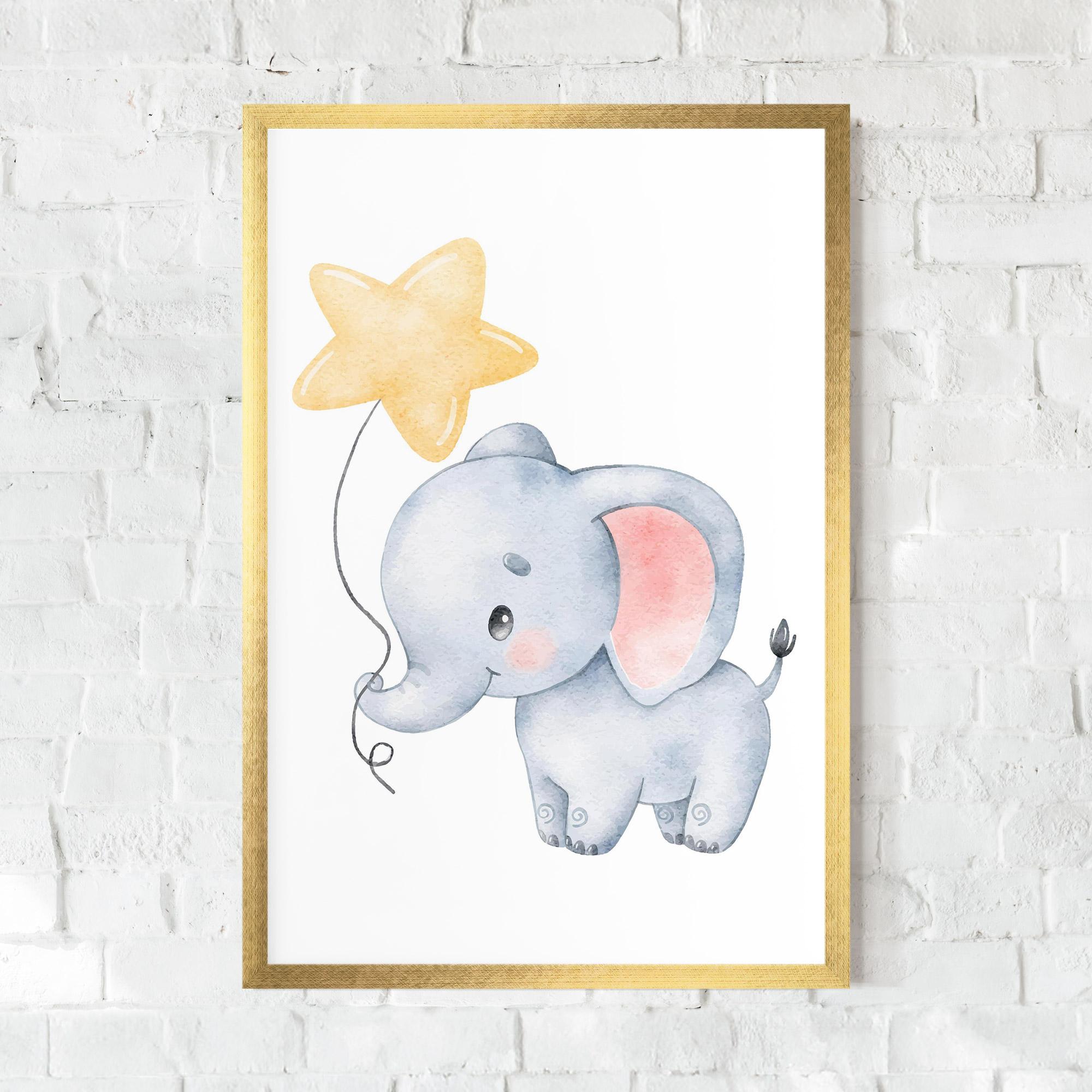 Poster Înrămat Baby Elephant Kids mockup 0