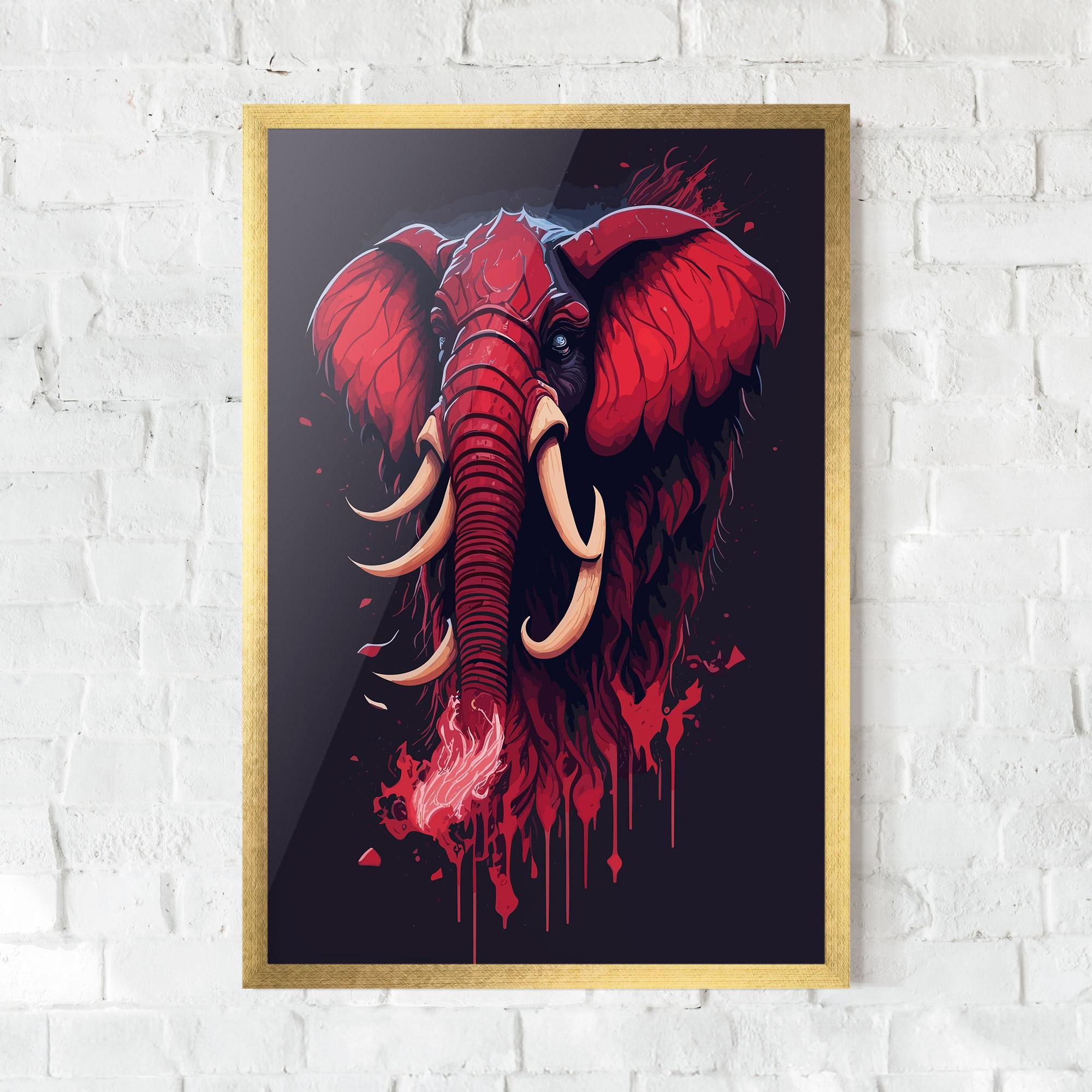 Poster Înrămat Bloody Elephant mockup 0