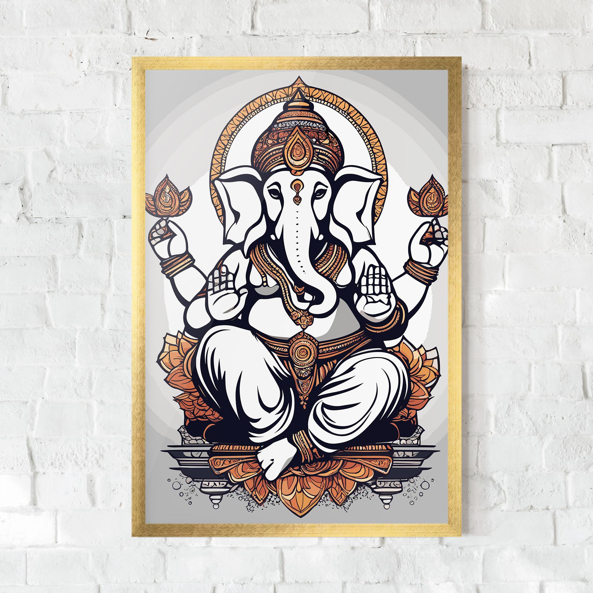 Poster Înrămat Chaturthi Grey mockup 0