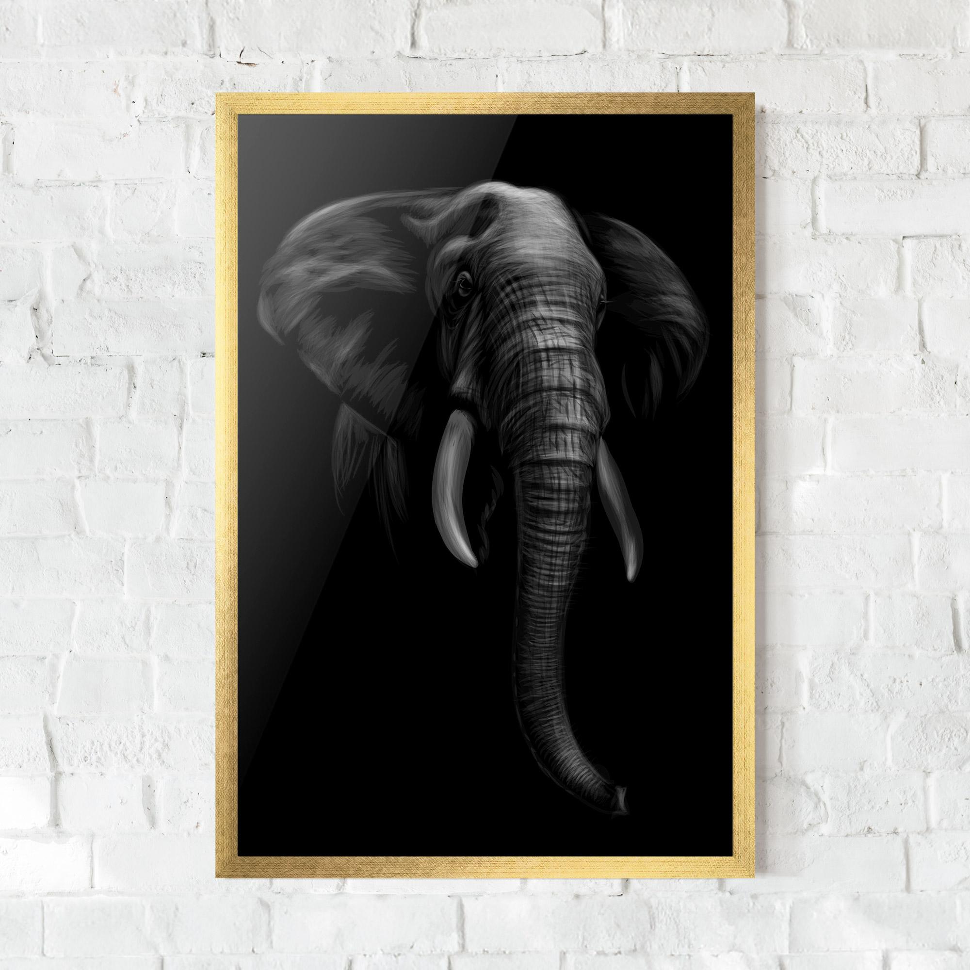 Poster Înrămat Elephant Head mockup 0