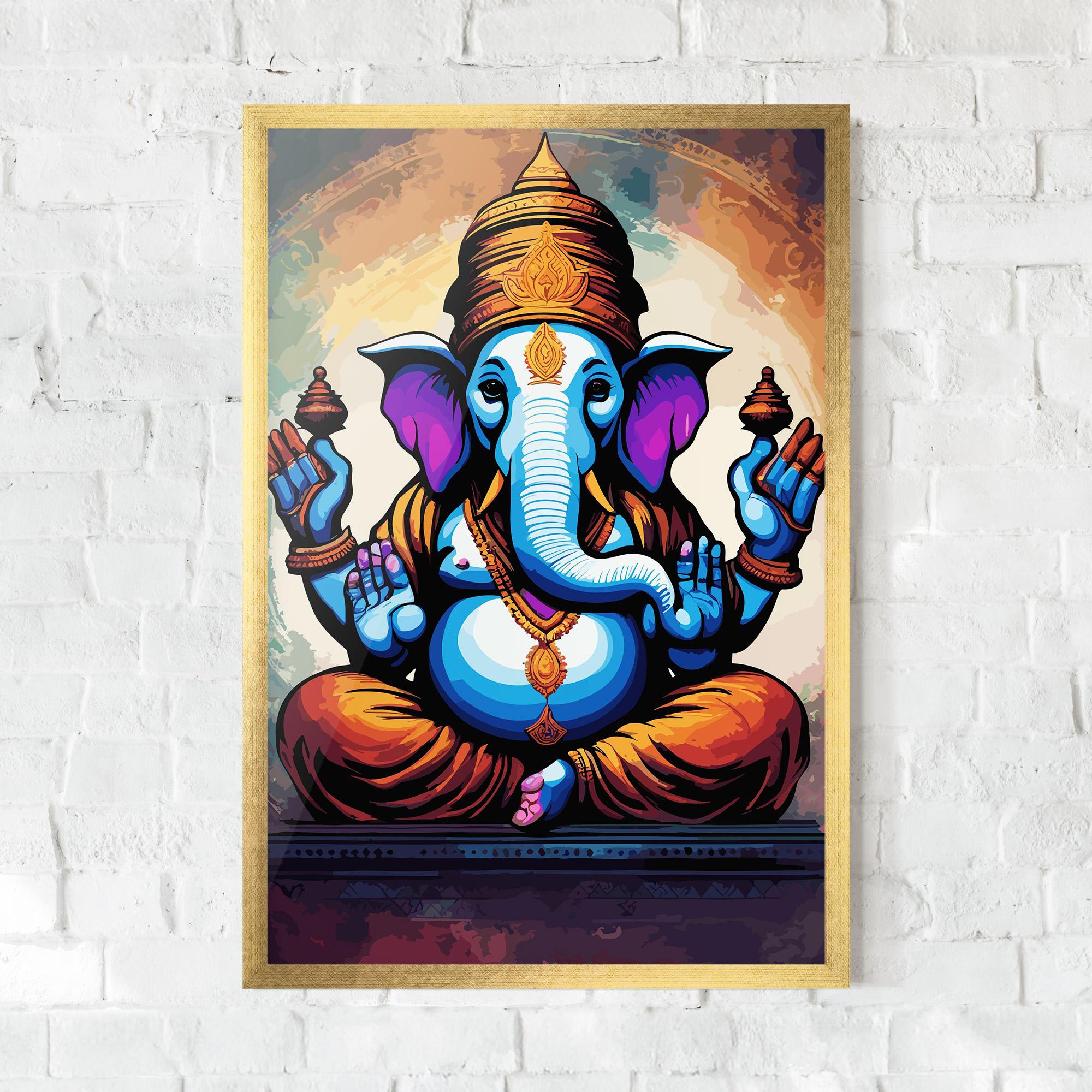 Poster Înrămat Ganesh Colorful mockup 0