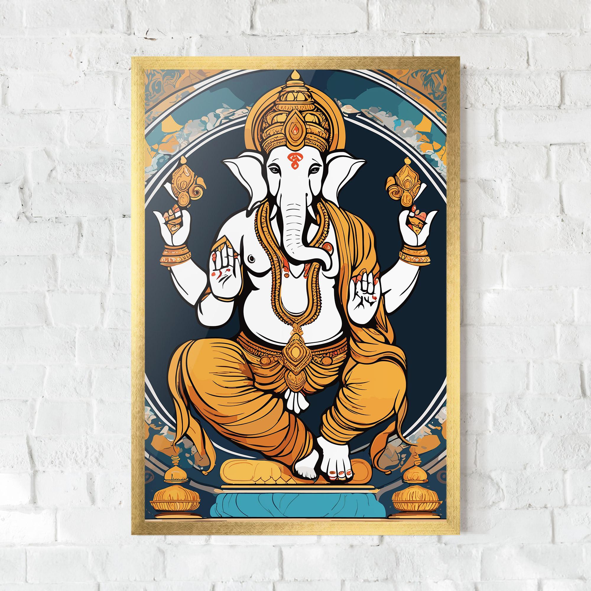 Poster Înrămat Gold Ganpati mockup 0