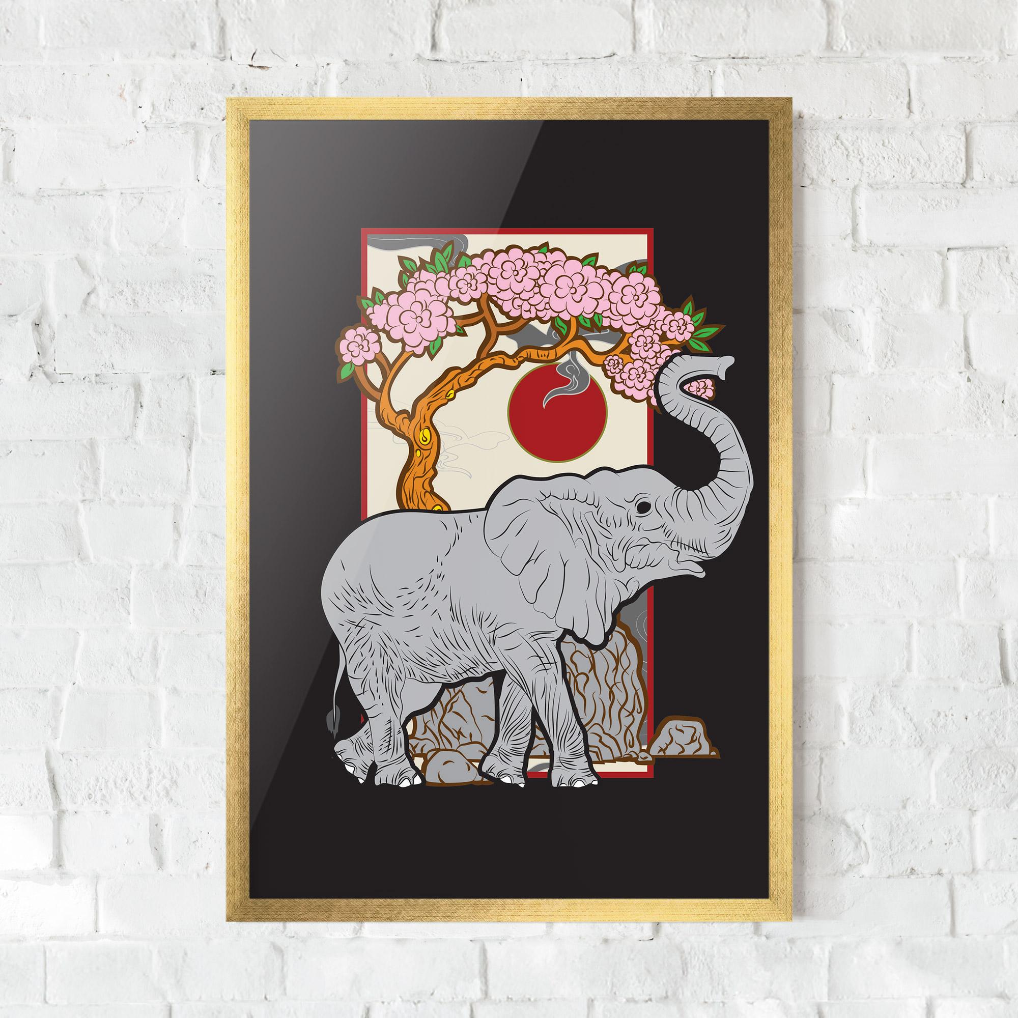 Poster Înrămat Three Elephant mockup 0