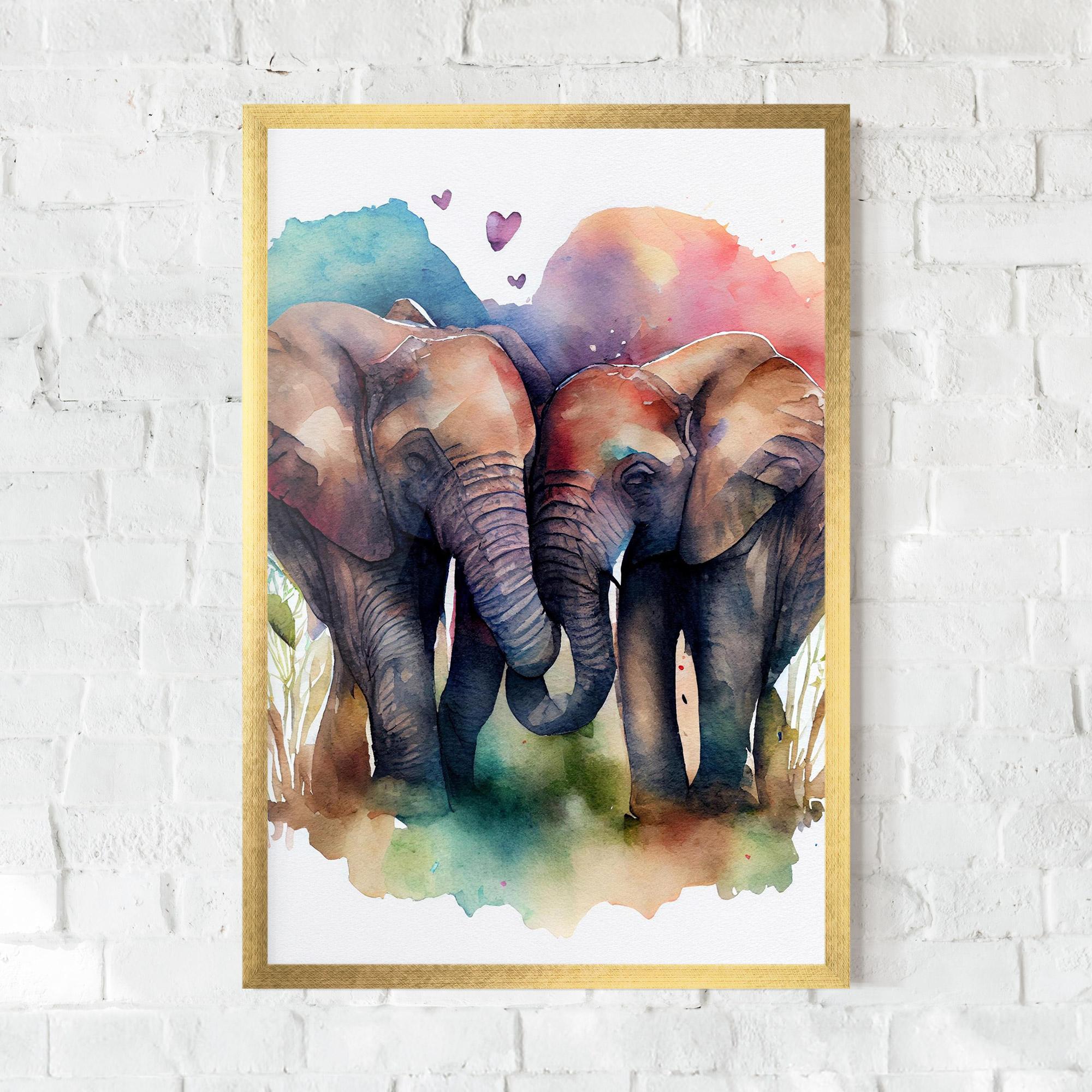 Poster Înrămat Watercolor Love mockup 0