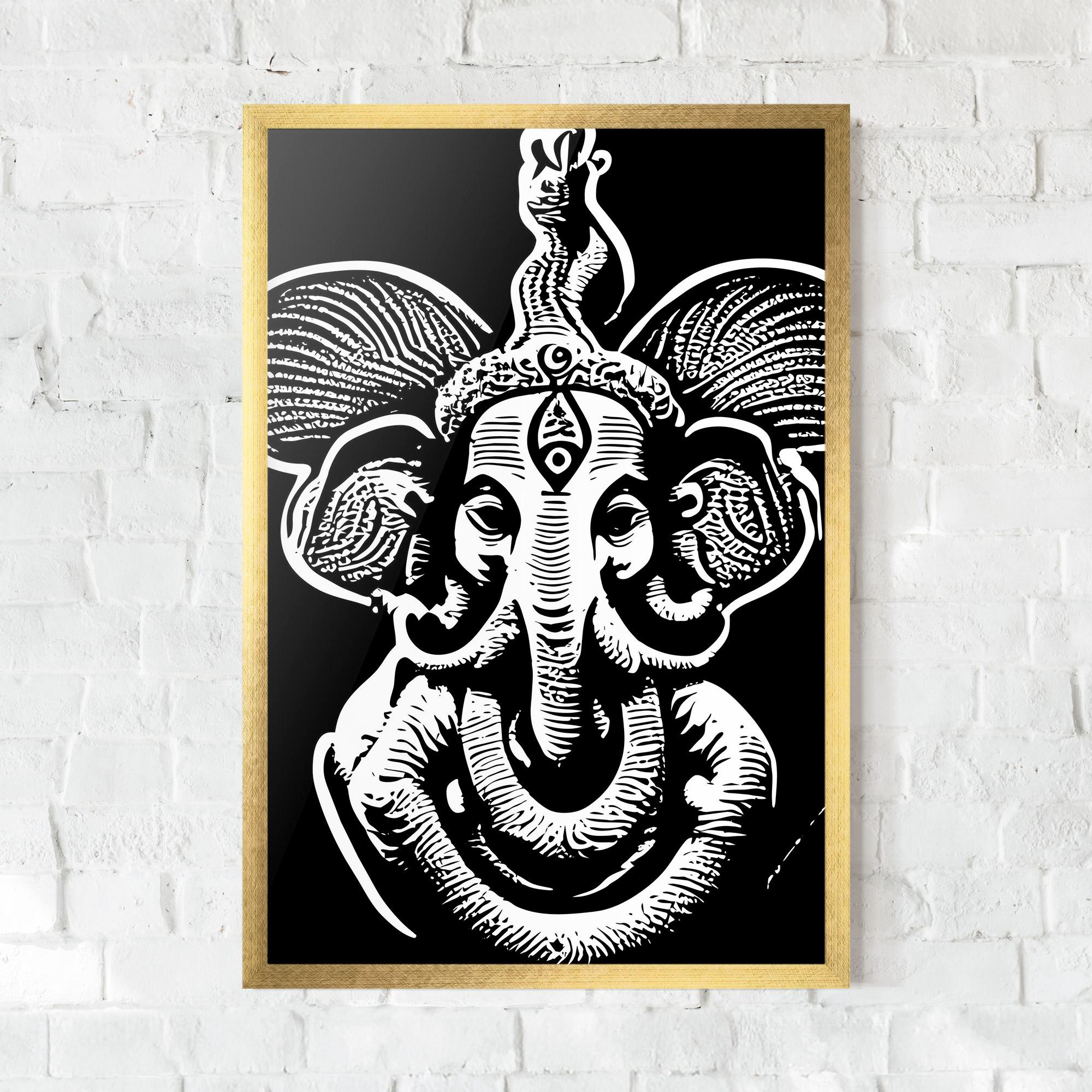 Poster Înrămat White Head Elephant mockup 0
