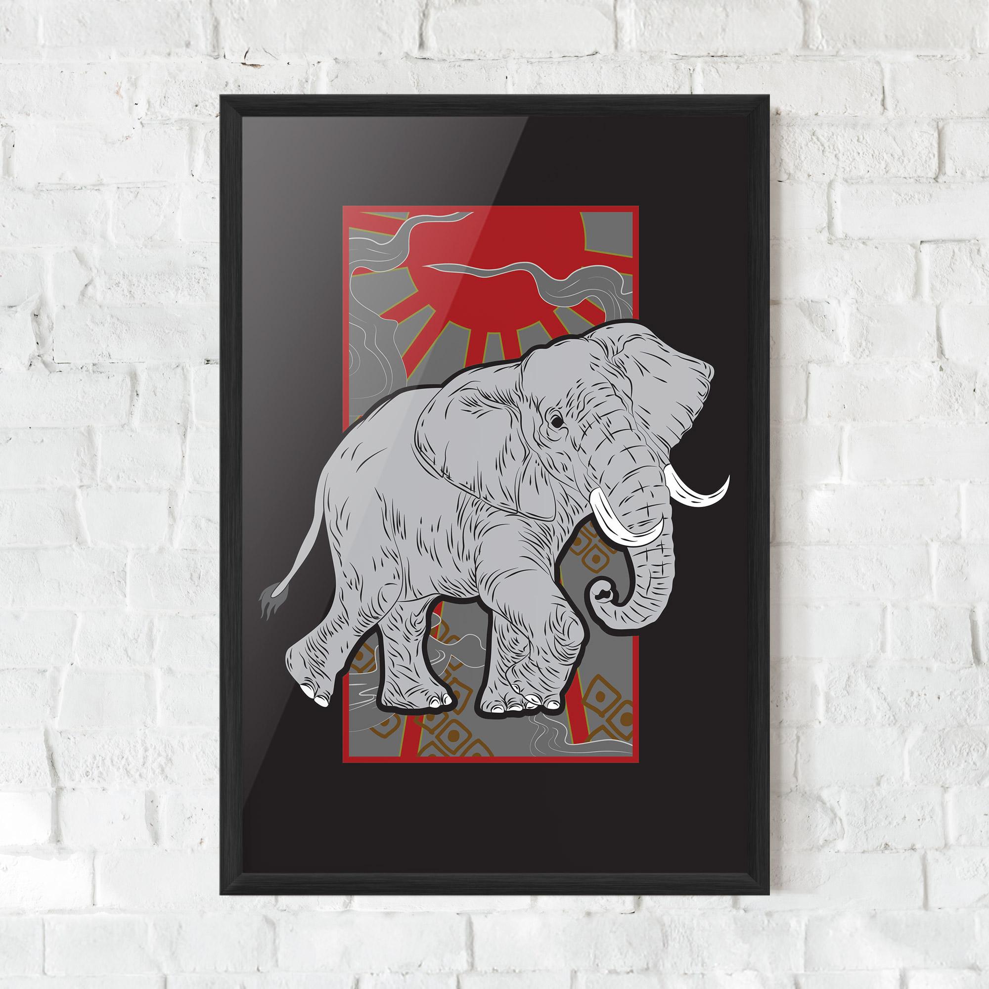 Poster Înrămat Asian Elephant mockup 0