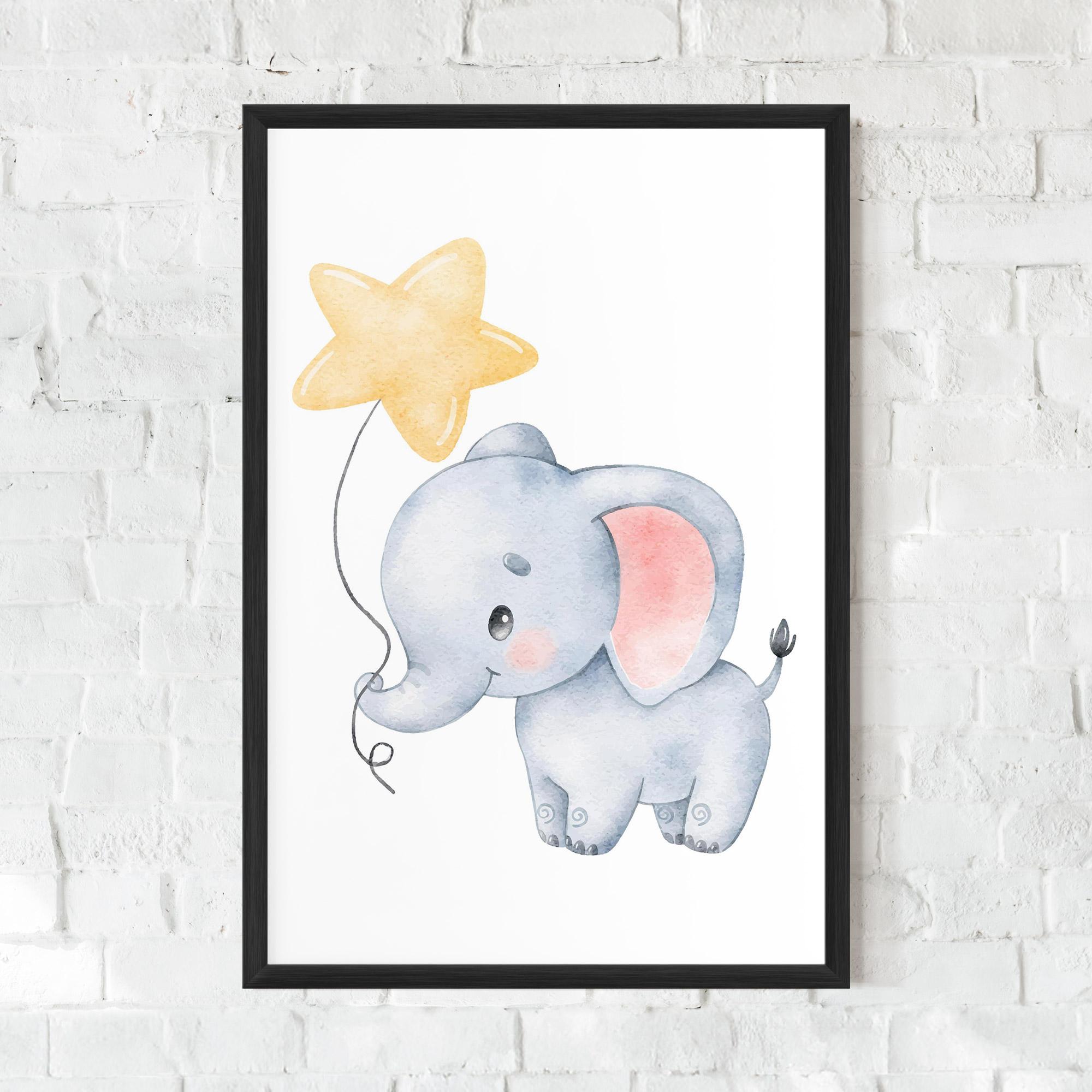 Poster Înrămat Baby Elephant Kids mockup 0