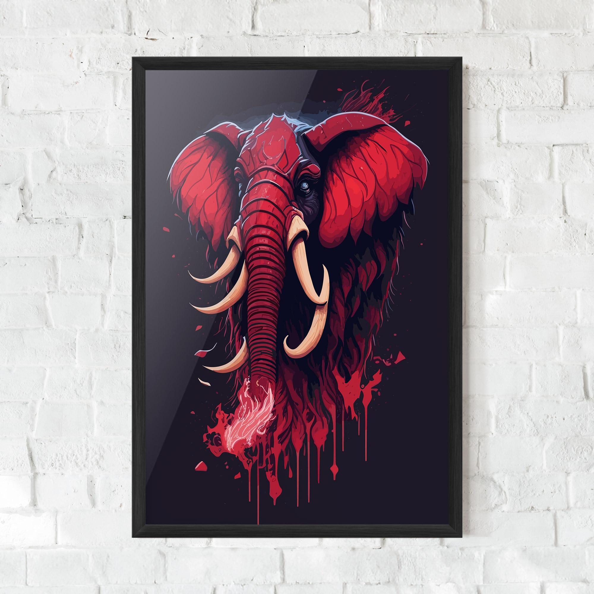 Poster Înrămat Bloody Elephant mockup 0