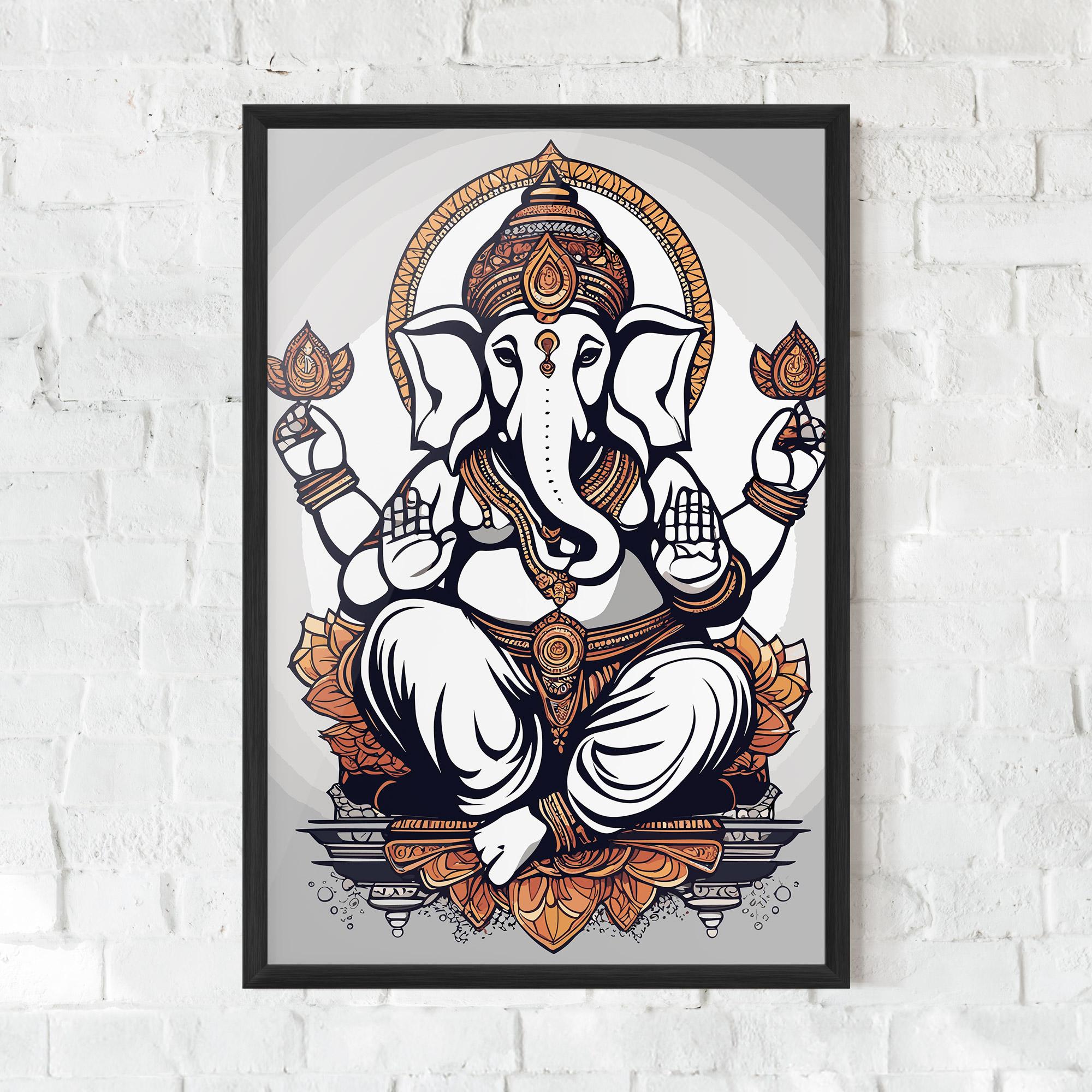 Poster Înrămat Chaturthi Grey mockup 0
