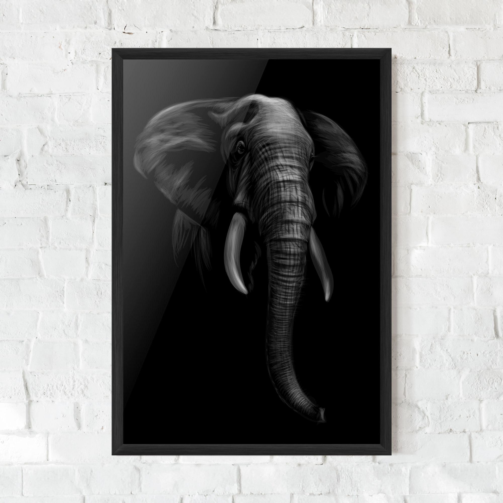Poster Înrămat Elephant Head mockup 0