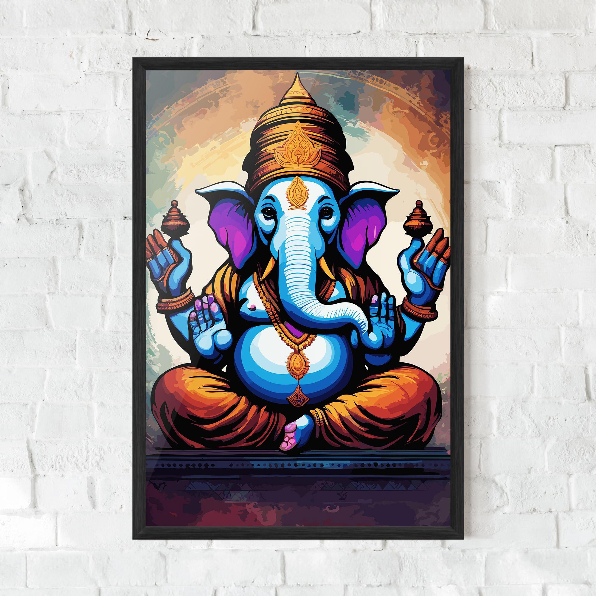 Poster Înrămat Ganesh Colorful mockup 0