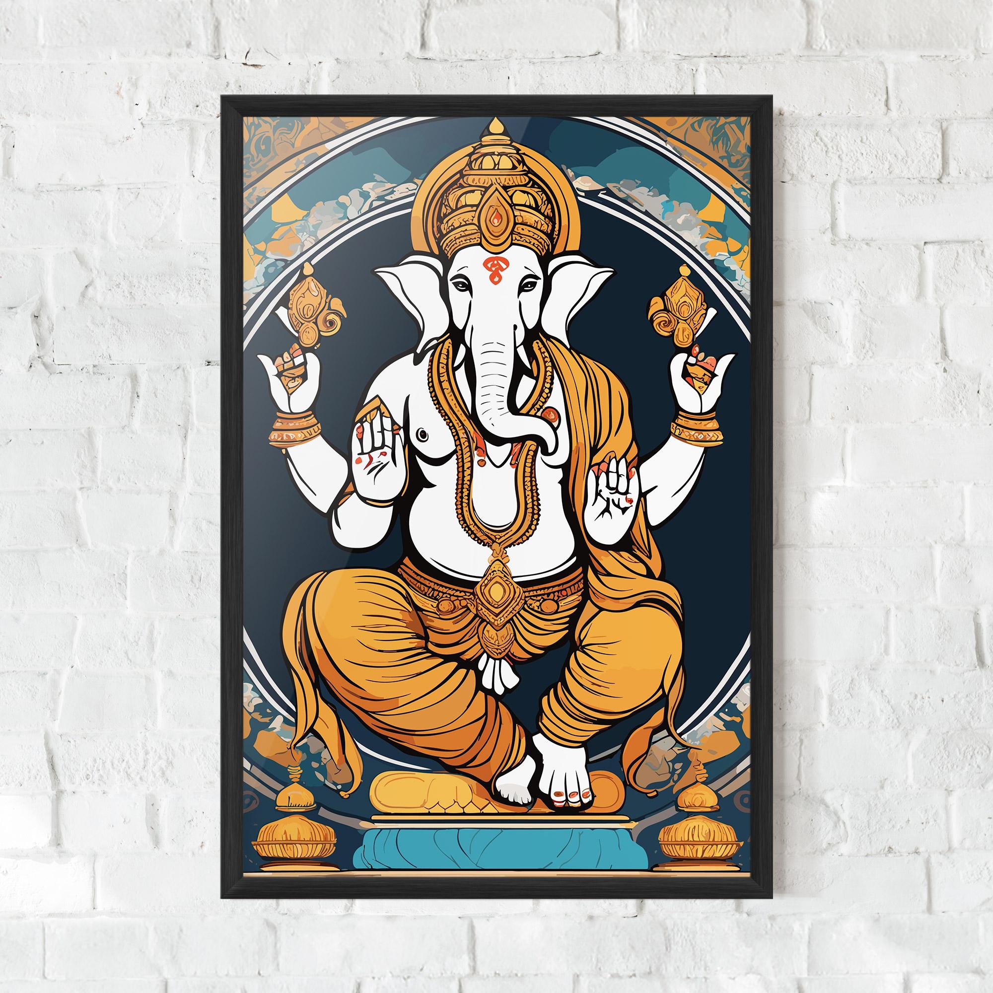Poster Înrămat Gold Ganpati mockup 0