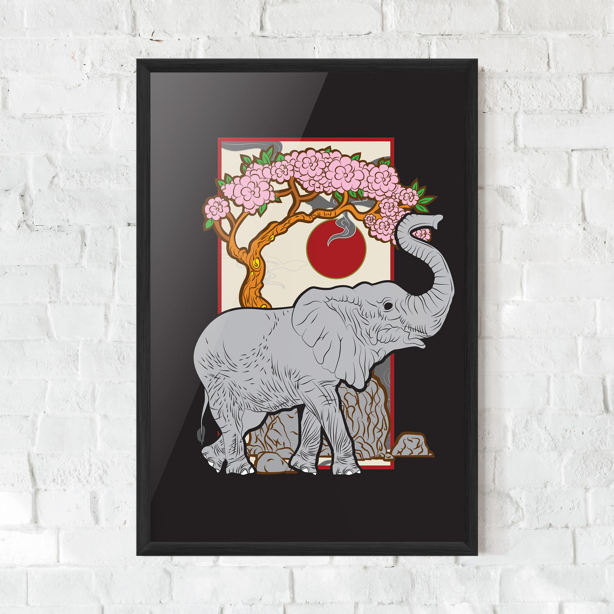Poster Înrămat Three Elephant mockup 0